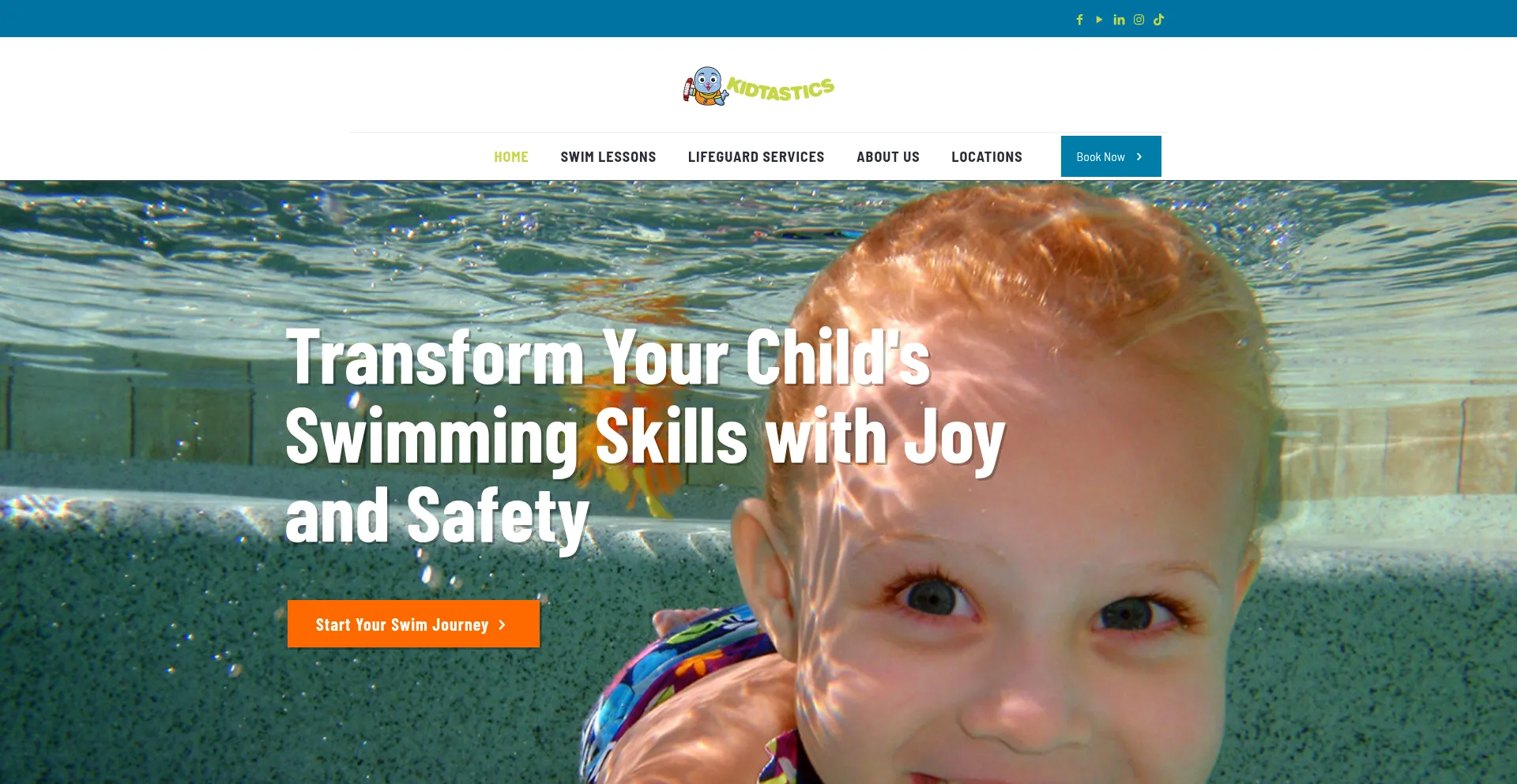 Website screenshot of Kidtastics.com