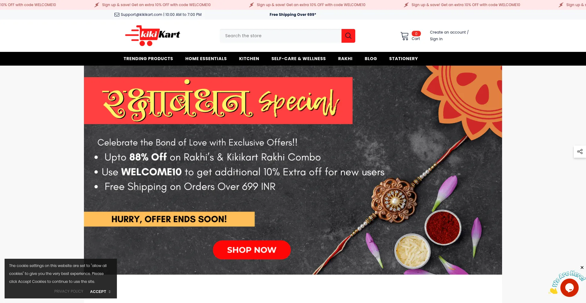 Website screenshot of Kikikart.com