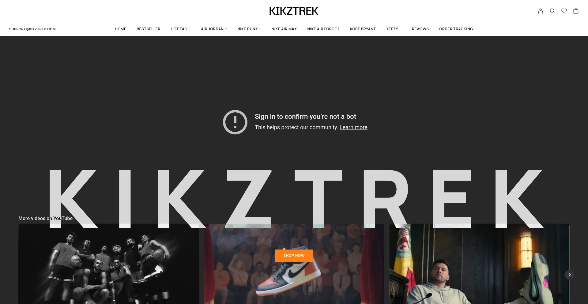 Website screenshot of Kikztrek.com
