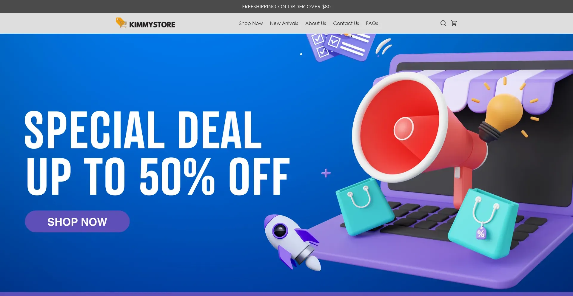 Website screenshot of Kimmystore.com