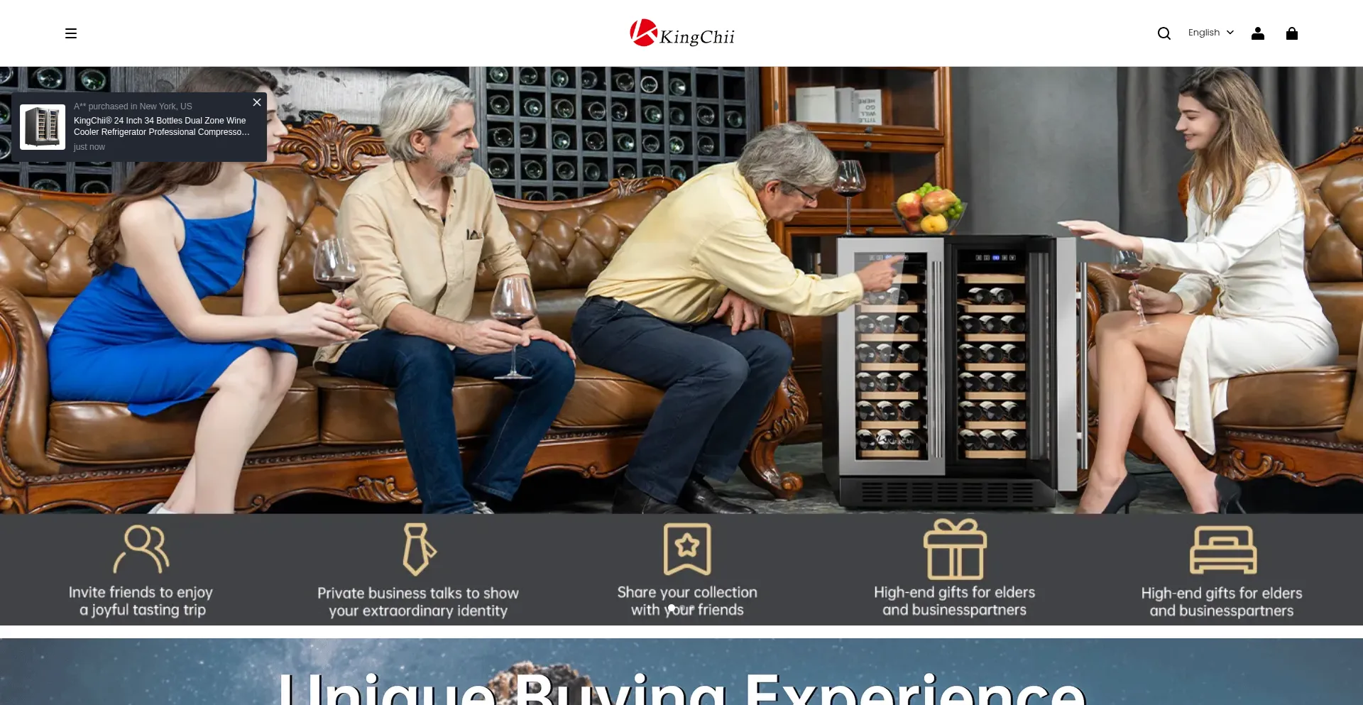 Website screenshot of Kingchii.com