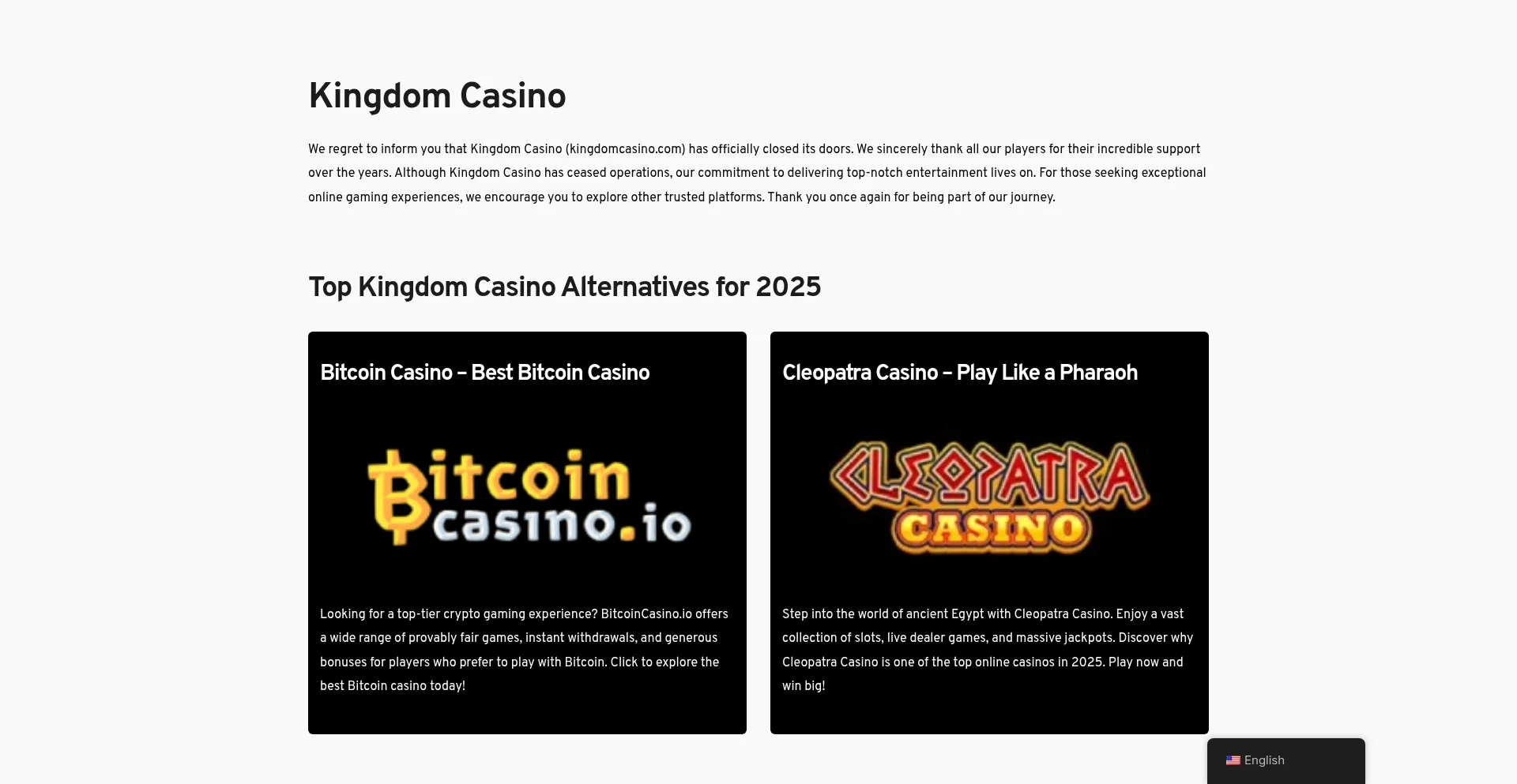 ¿És Seguro y Confiable Kingdomcasino.com?