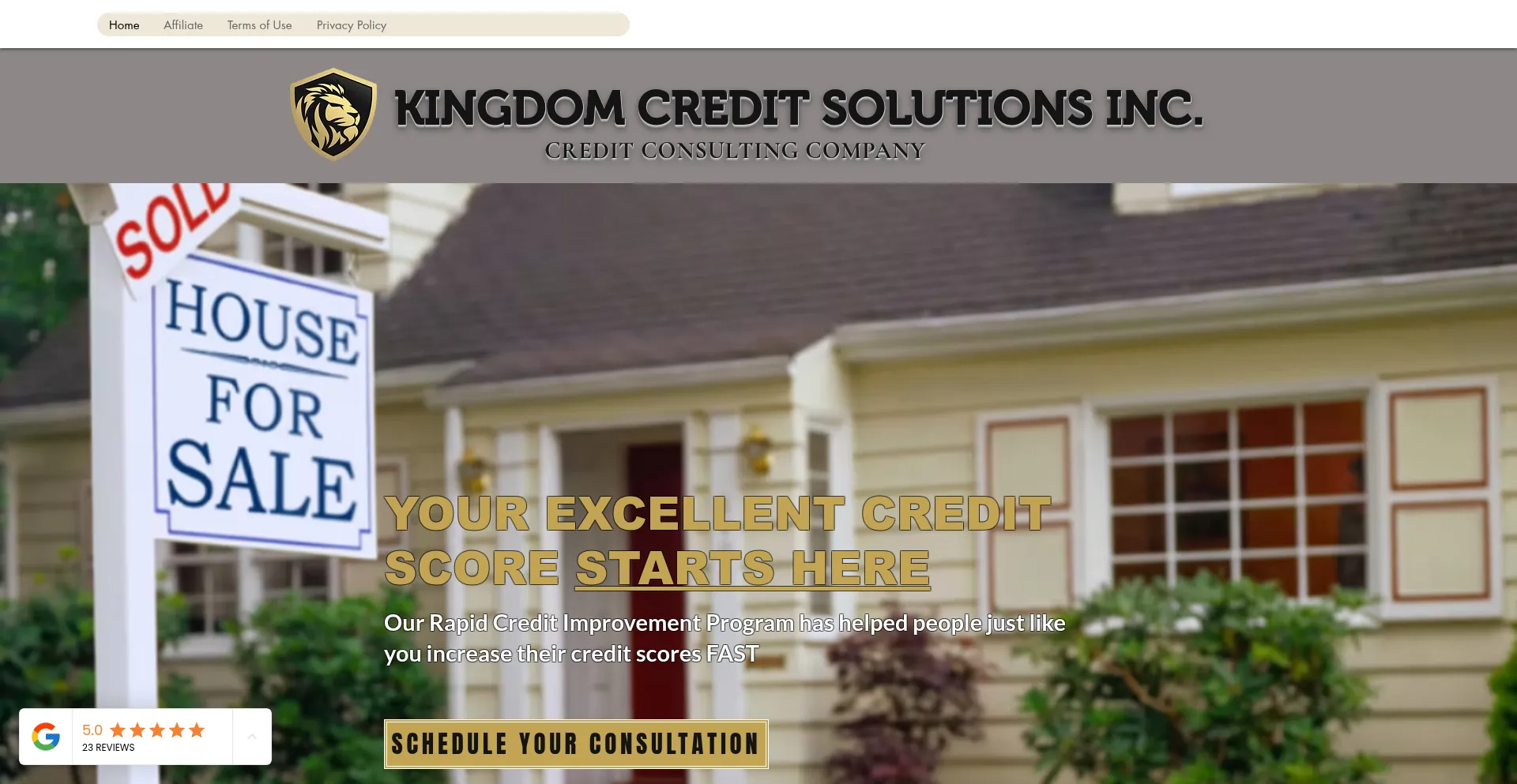 Website screenshot of Kingdomcreditsolutions.net