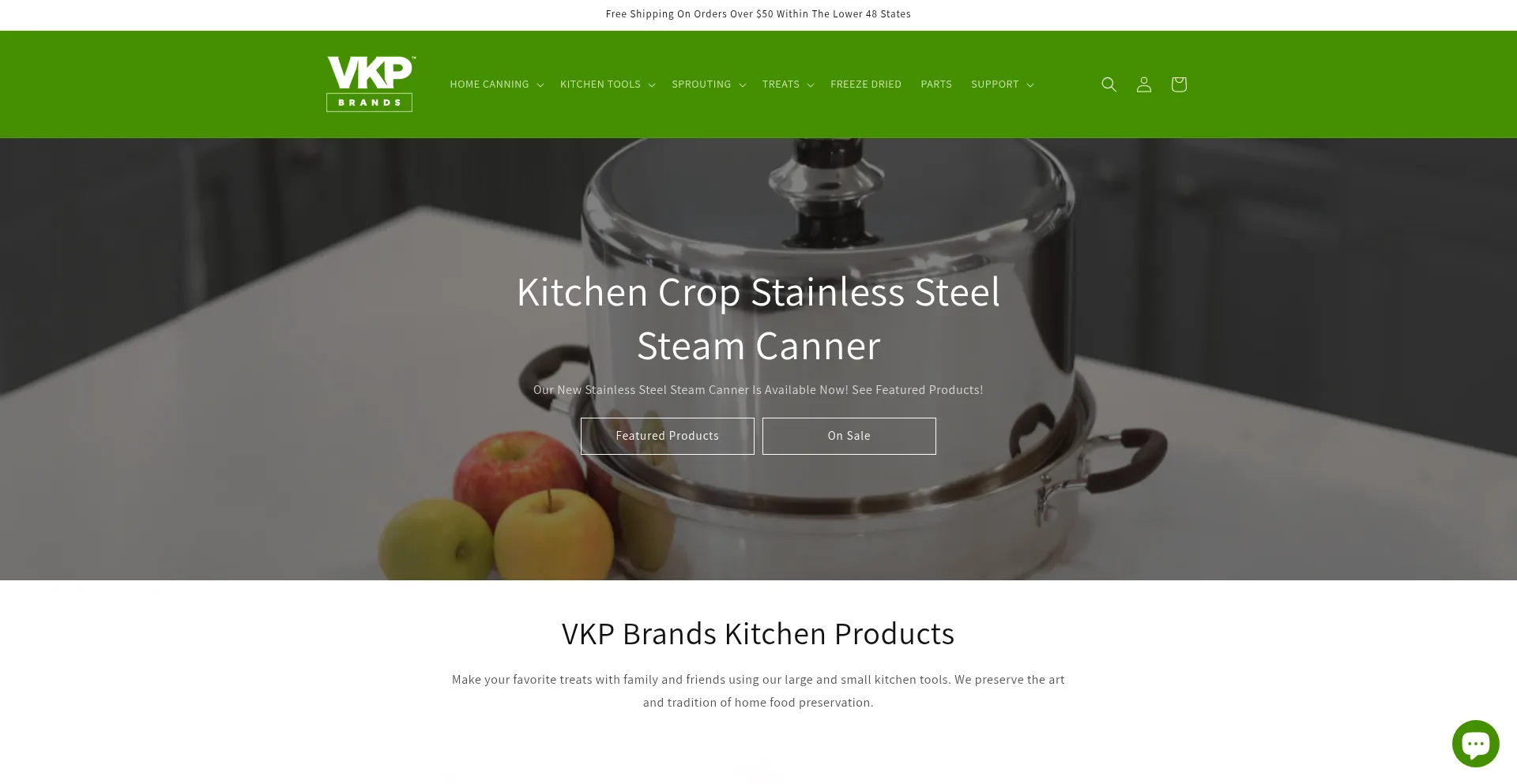 Website screenshot of Kitchencrop.com