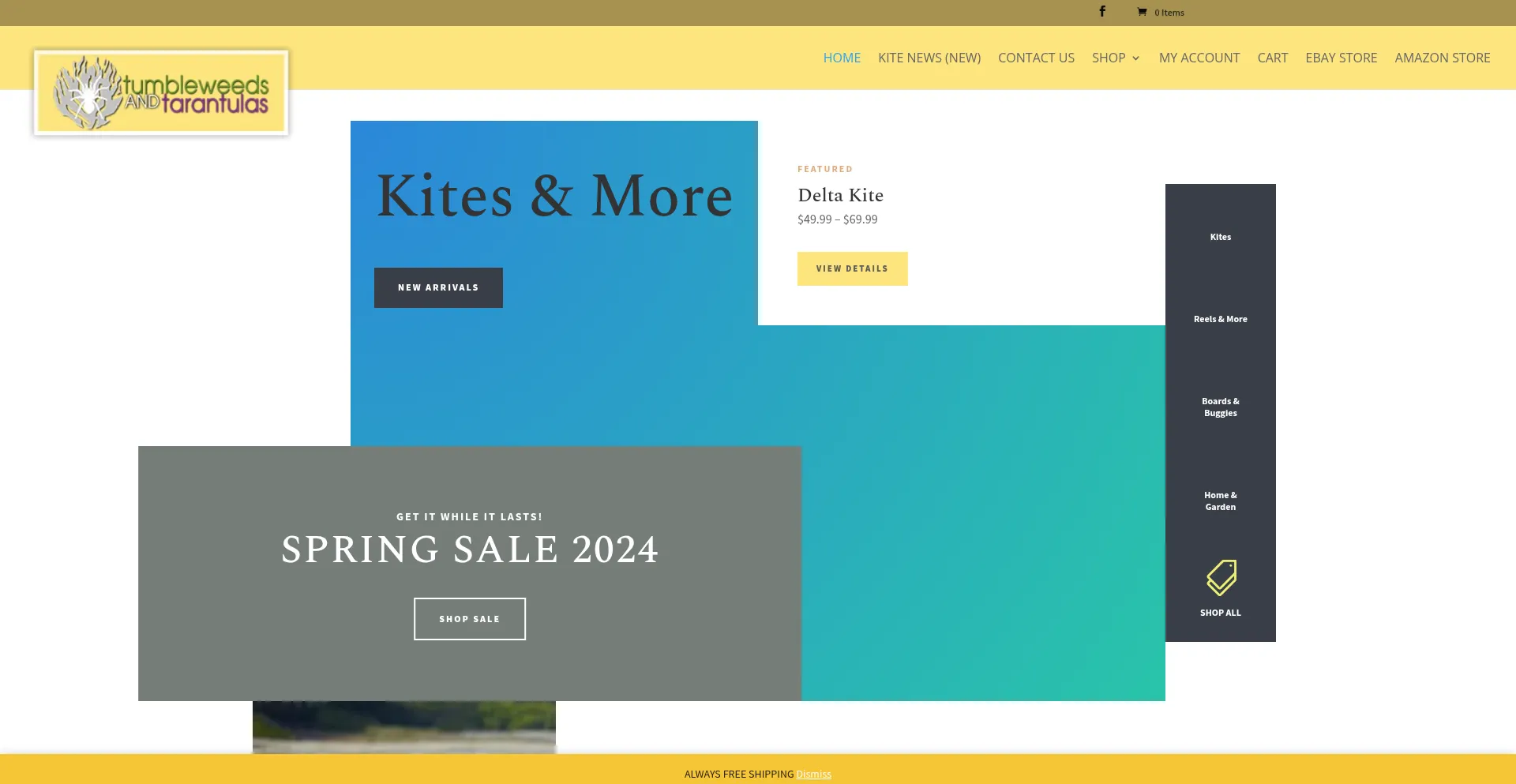 Website screenshot of Kitesandhobbies.com