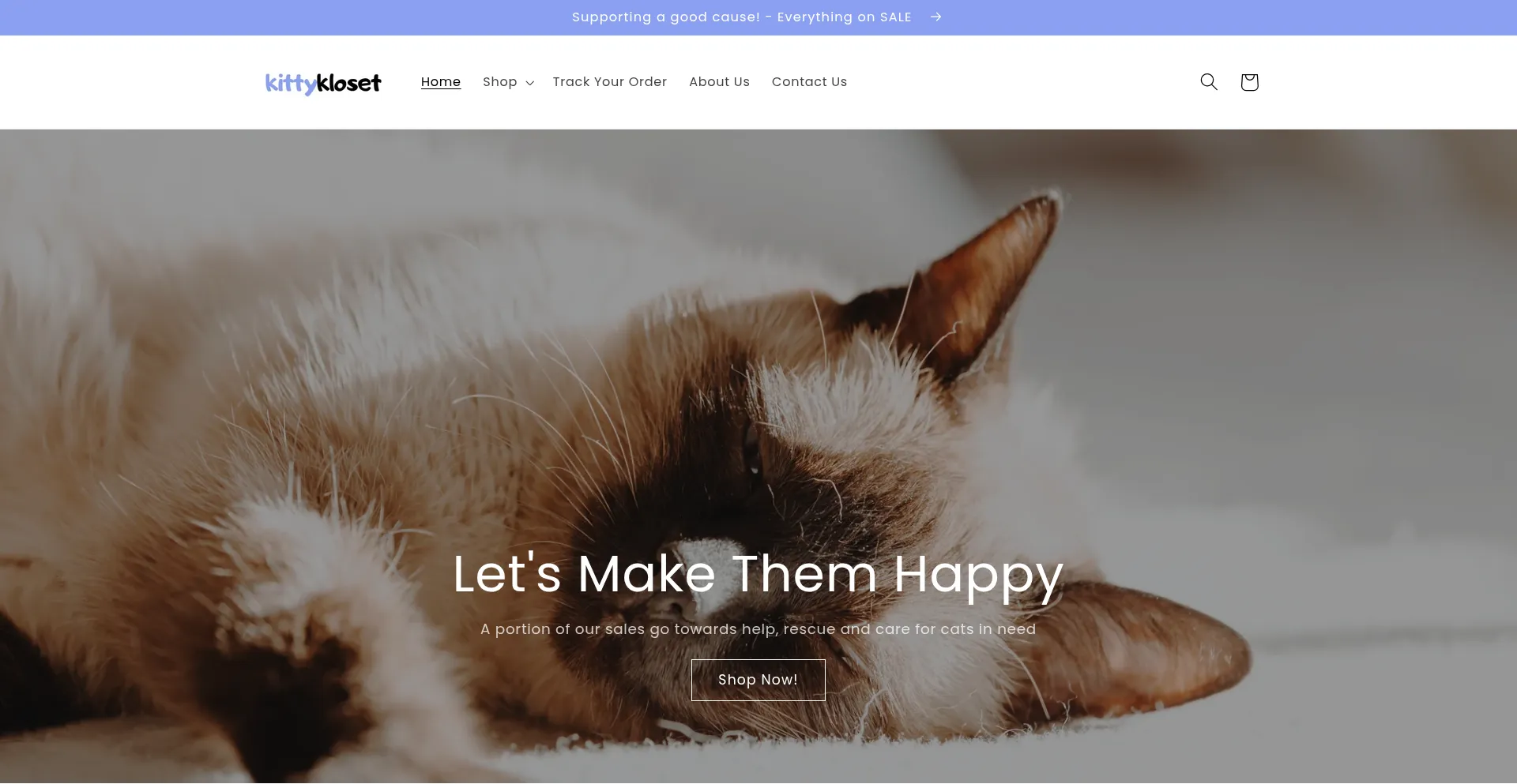 Website screenshot of Kittyklosetco.com