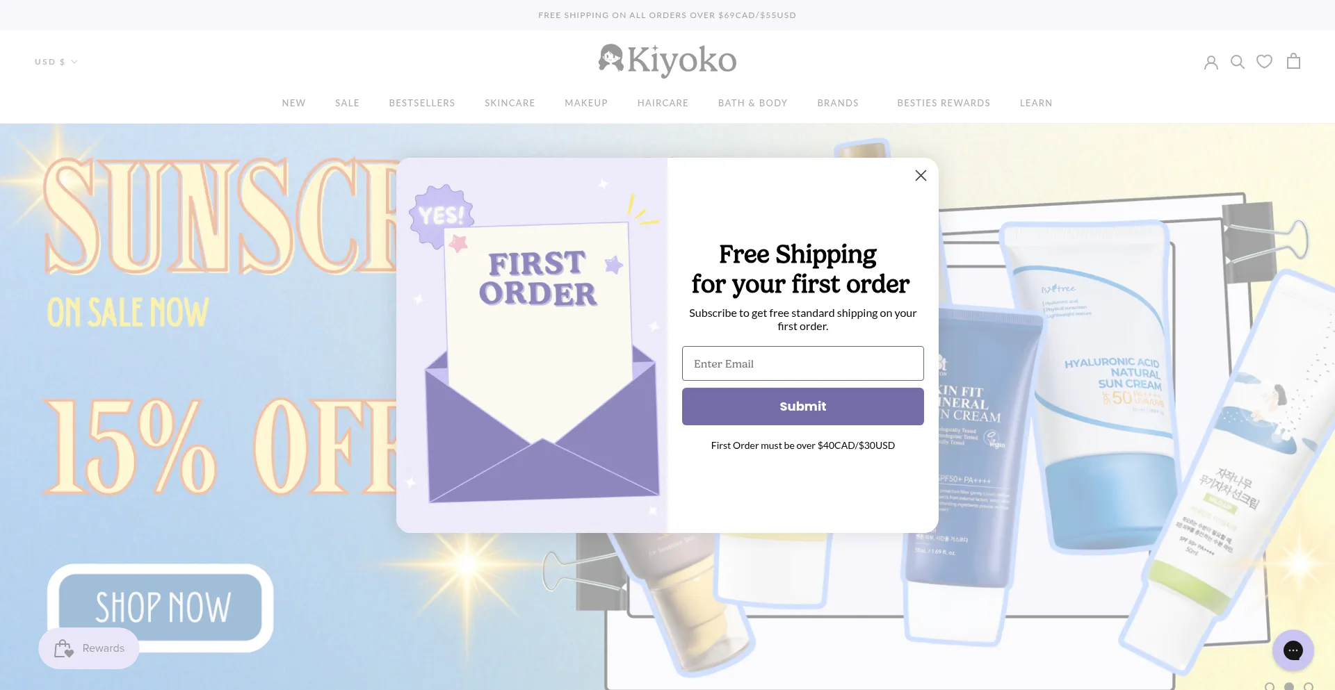 Website screenshot of Kiyoko.com