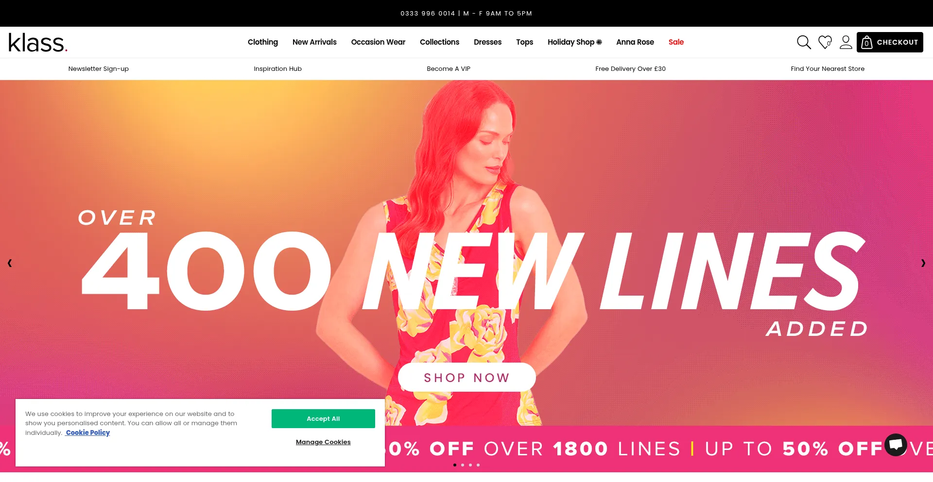 Website screenshot of Klass.co.uk