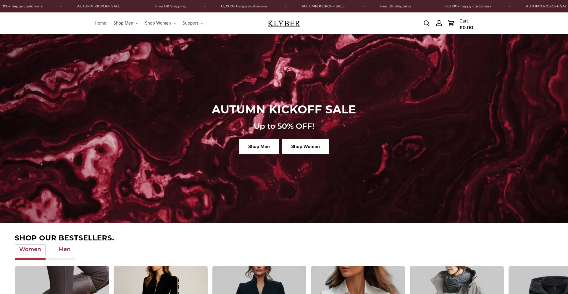 Klyberwear.com Screenshot