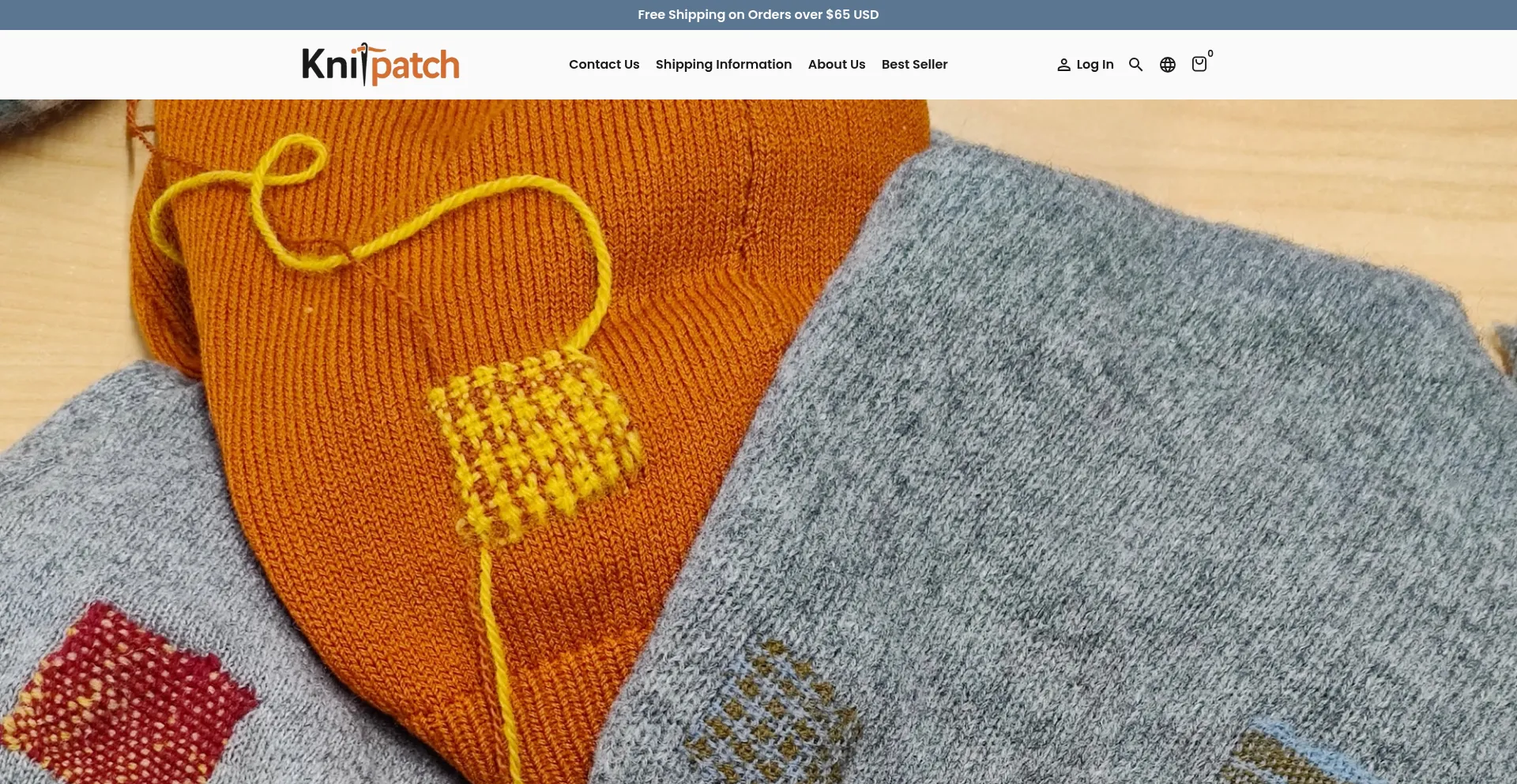 Website screenshot of Knitpatch.com