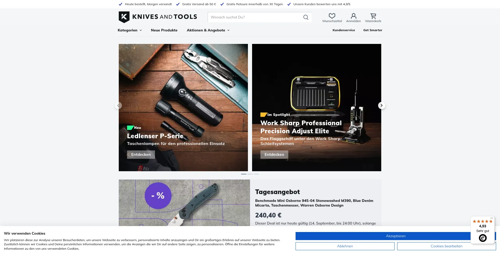 ¿És Seguro y Confiable Knivesandtools.de?