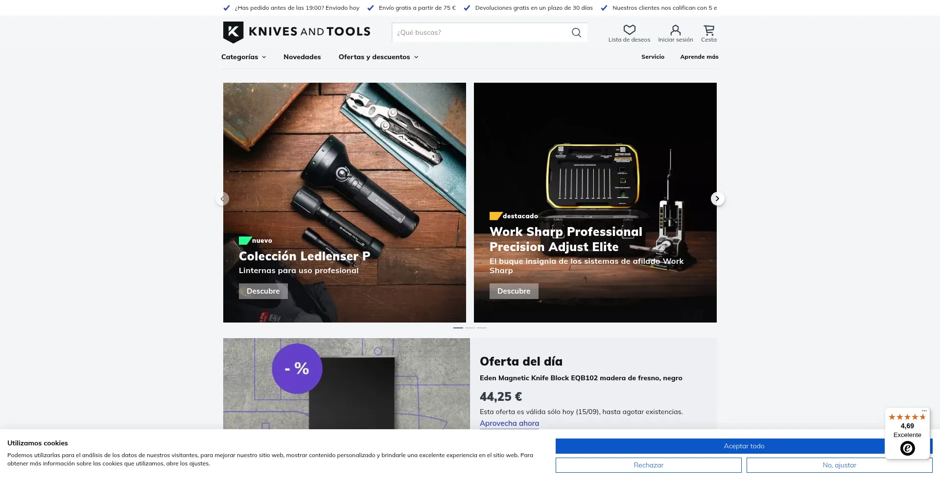 ¿És Seguro y Confiable Knivesandtools.es?