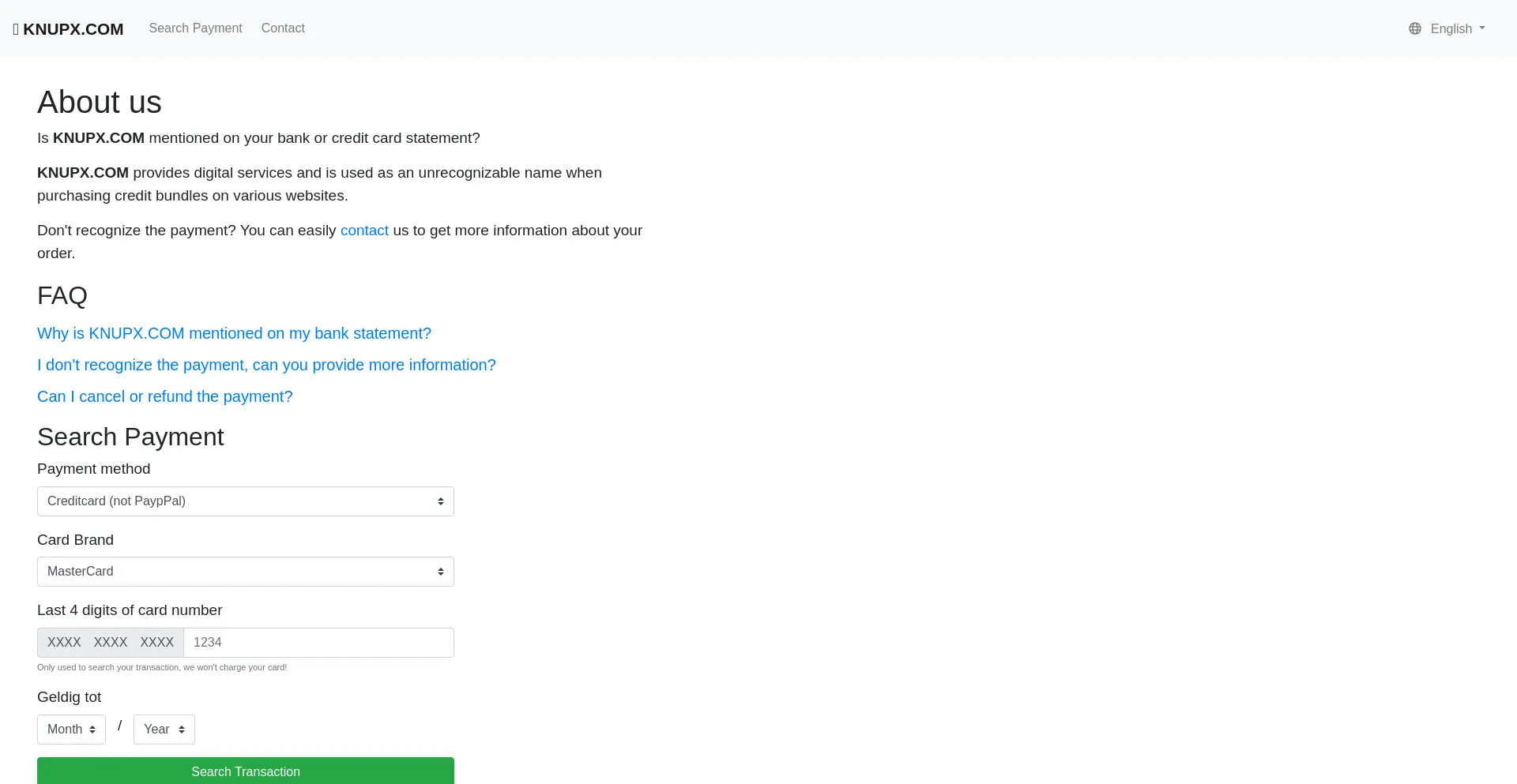 Website screenshot of Knupx.com