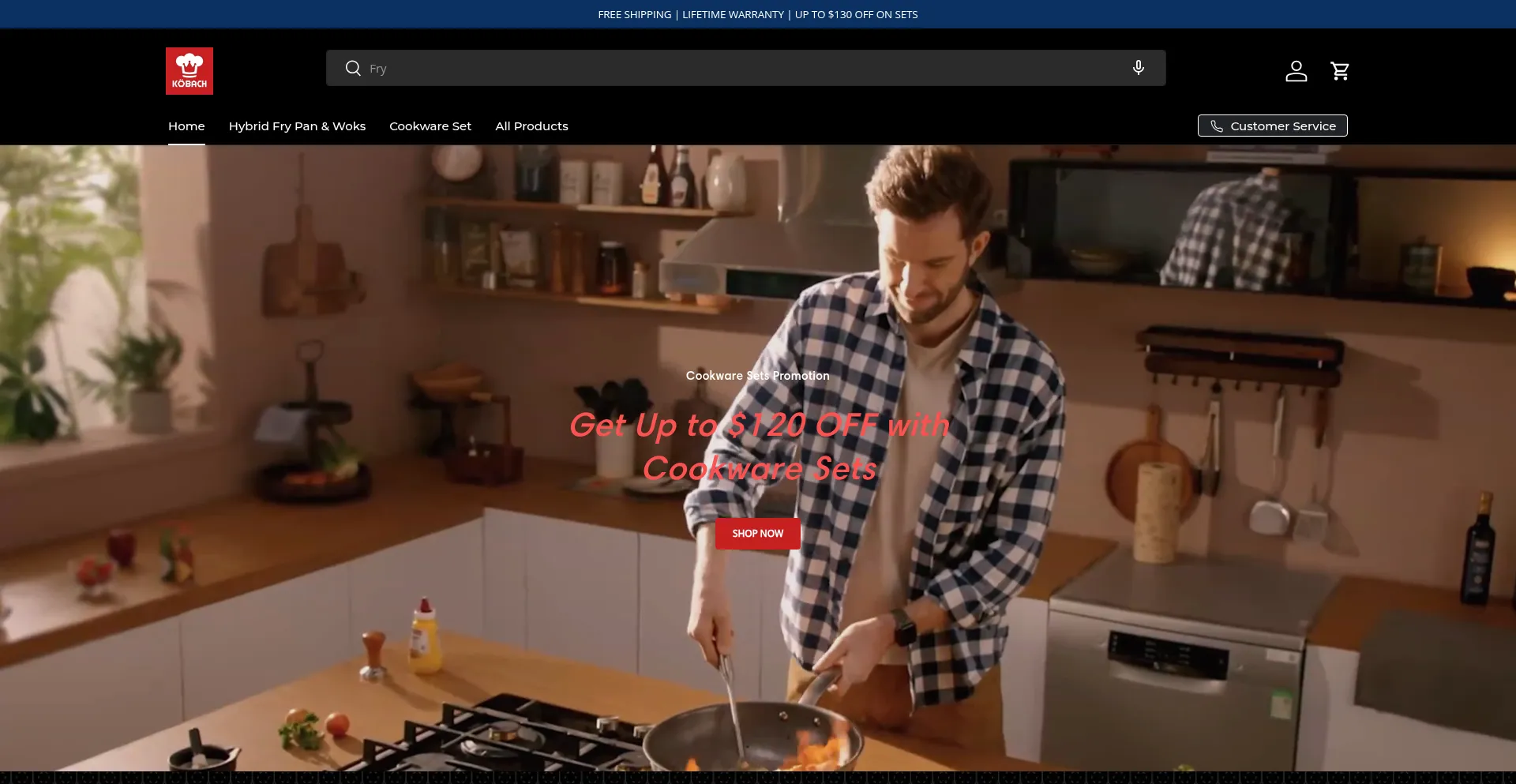 Website screenshot of Kobachcookware.com