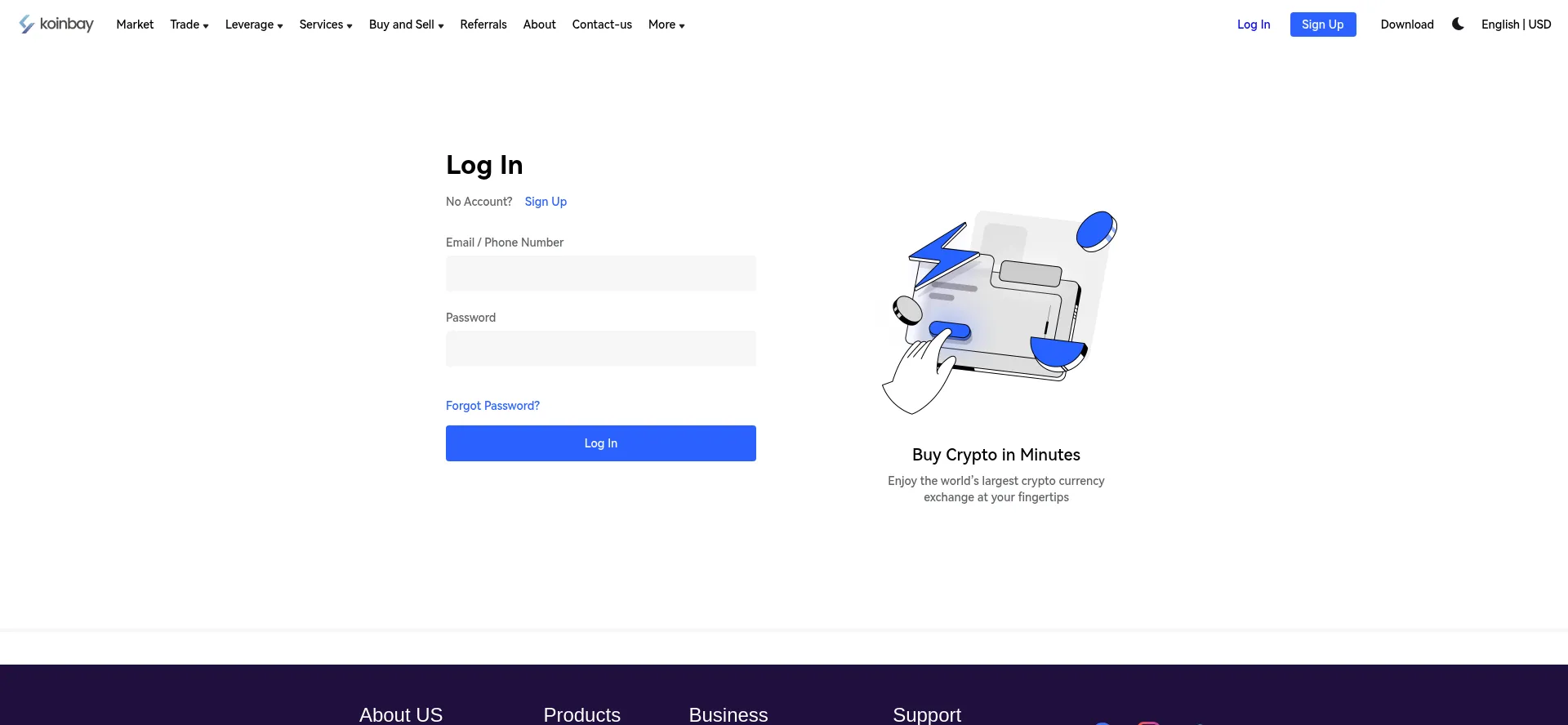 Website screenshot of Koinbay.su