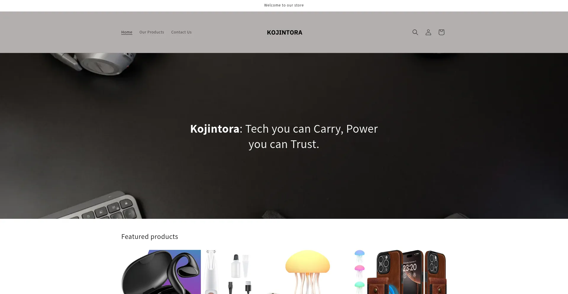 Website screenshot of Kojintora.com