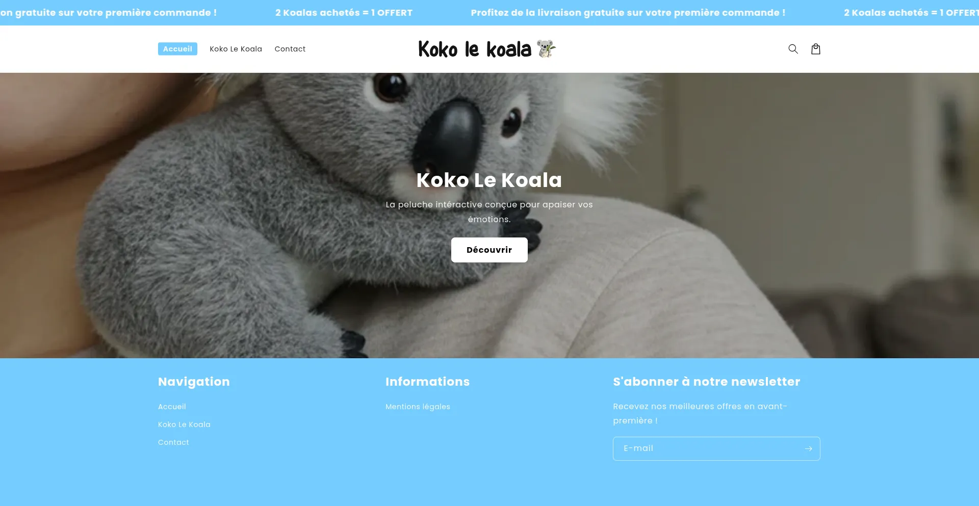 Website screenshot of Koko-le-koala.com
