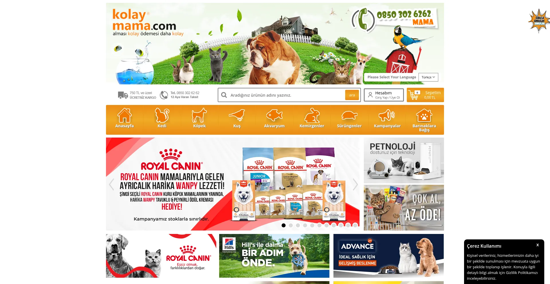 Website screenshot of Kolaymama.com