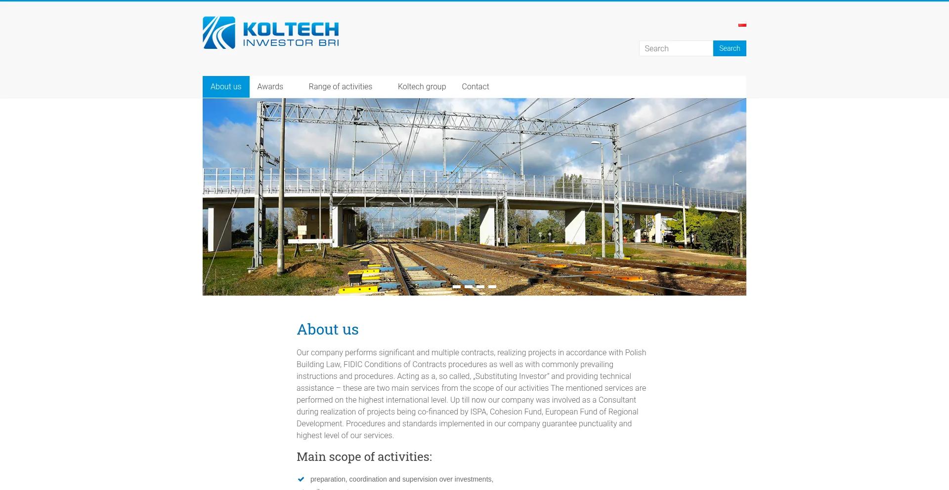 Website screenshot of Koltech.pl
