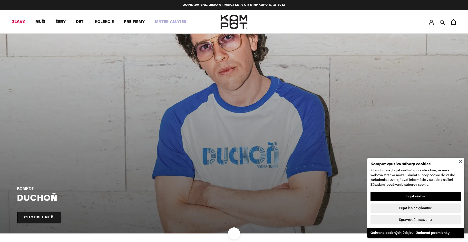 Website screenshot of Kompot.sk