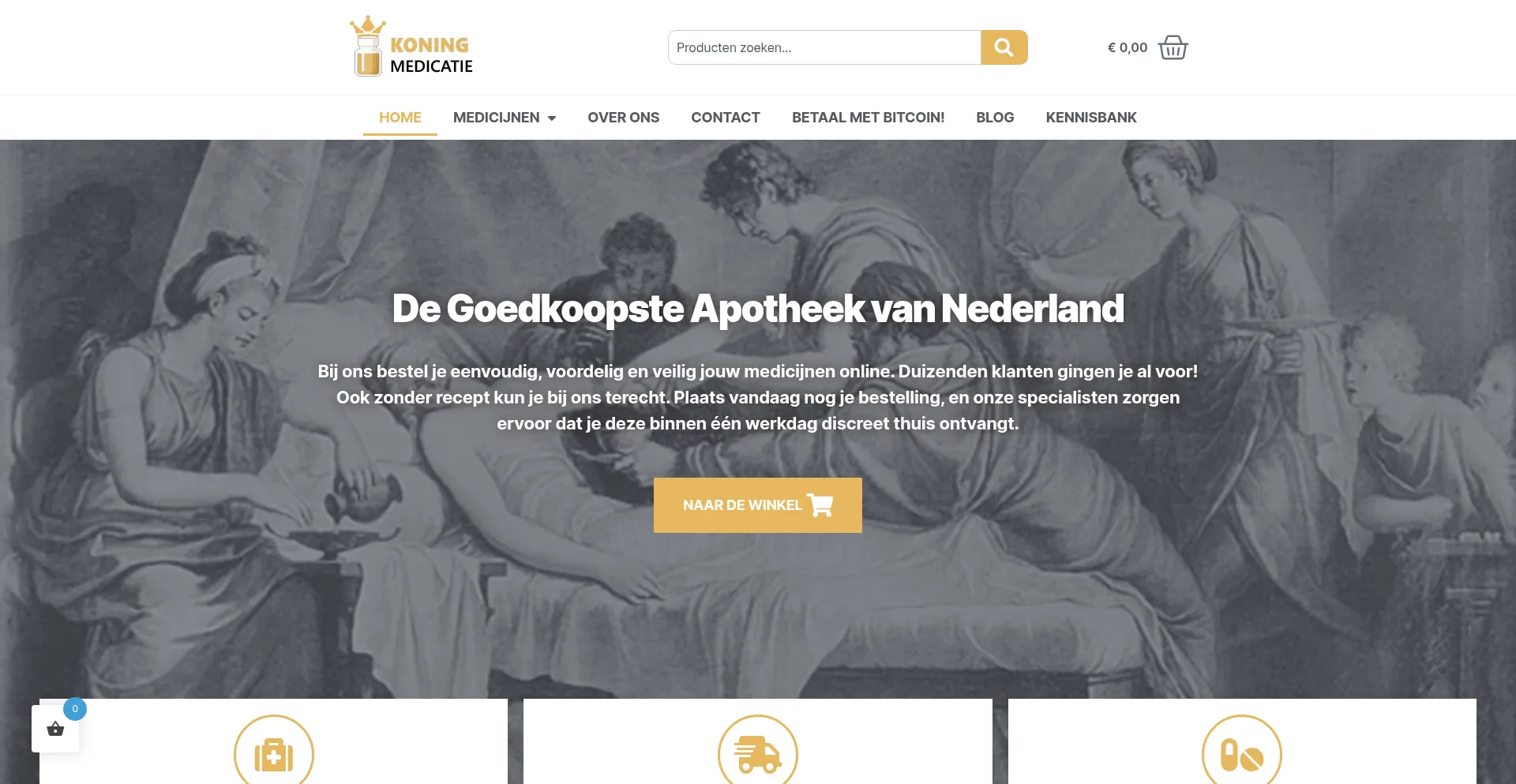 Website screenshot of Koningmedicatie.com