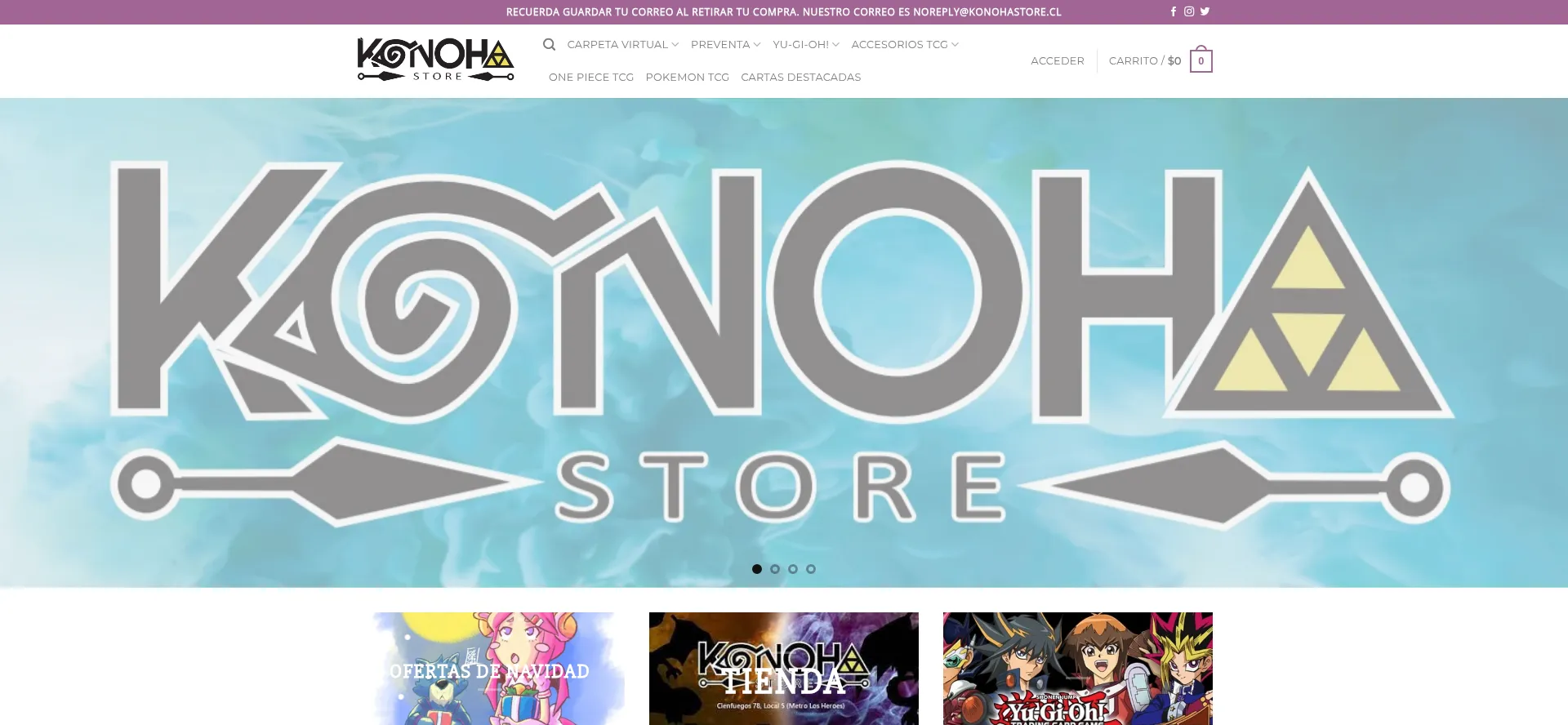 Website screenshot of Konohastore.cl
