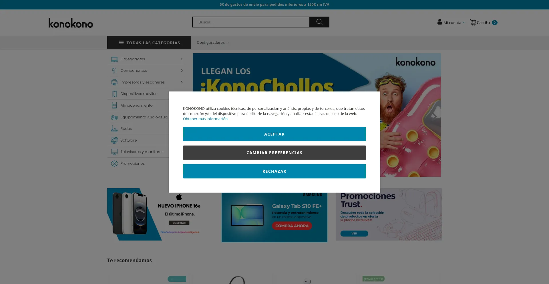 Website screenshot of Konokono.es