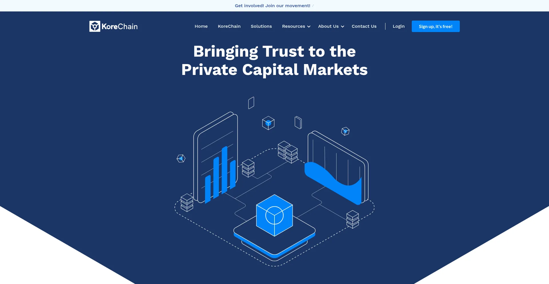 Website screenshot of Korechain.io