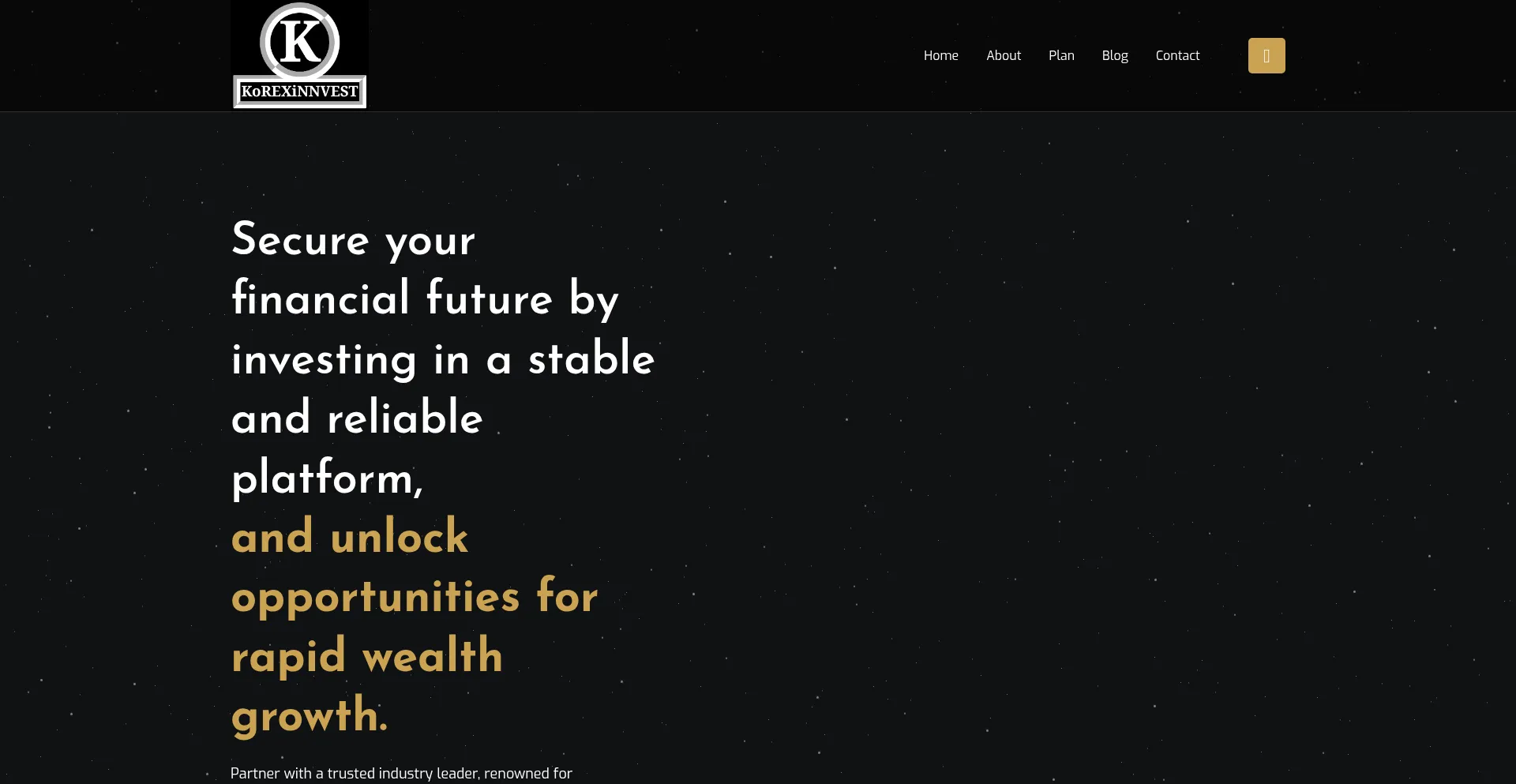 Website screenshot of Korexinnvest.com