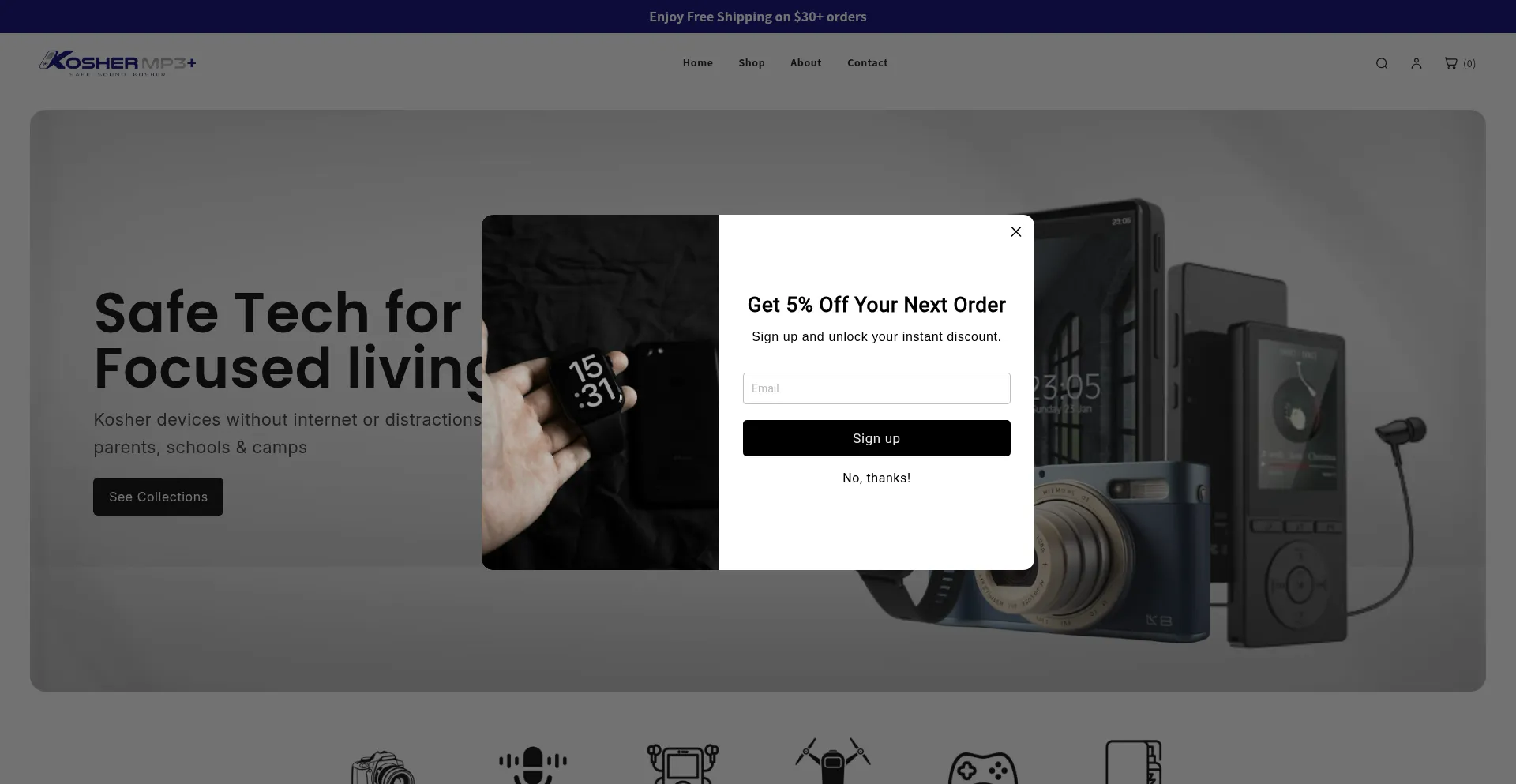Website screenshot of Koshermp3.com