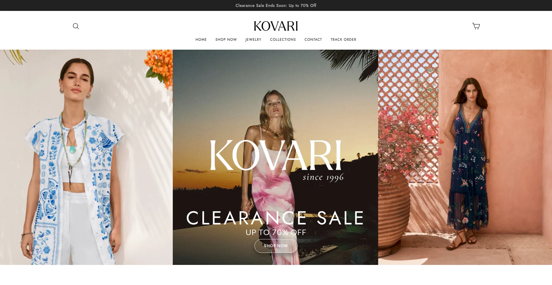 Website screenshot of Kovari-shop.com