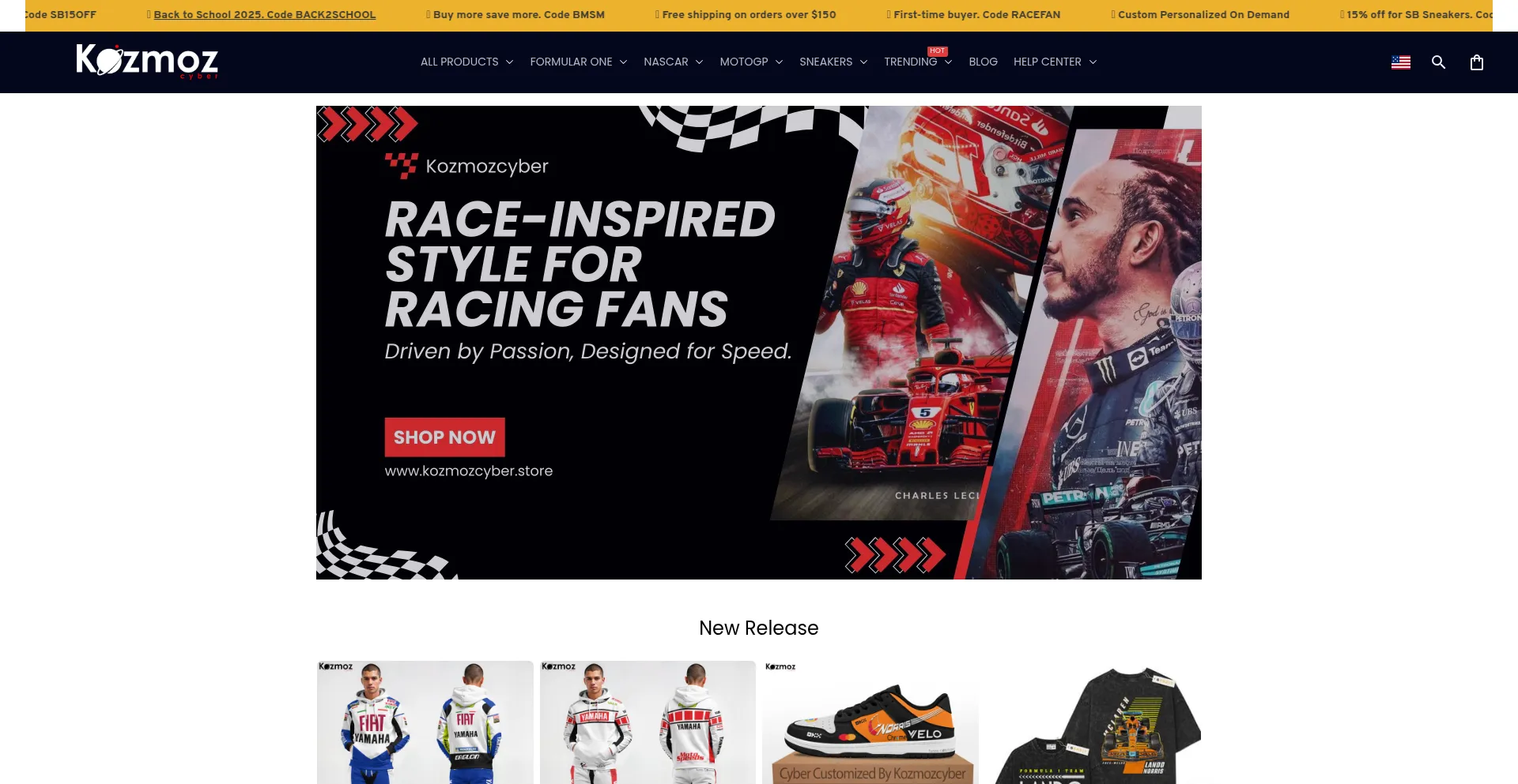 Website screenshot of Kozmozcyber.store