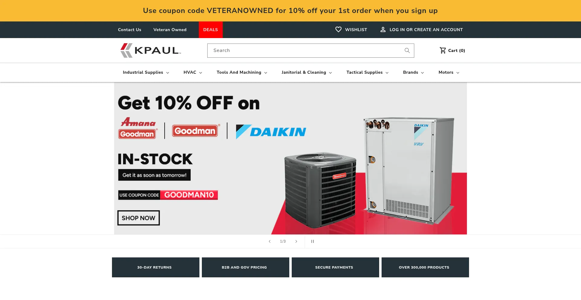 Website screenshot of Kpaulsupply.com