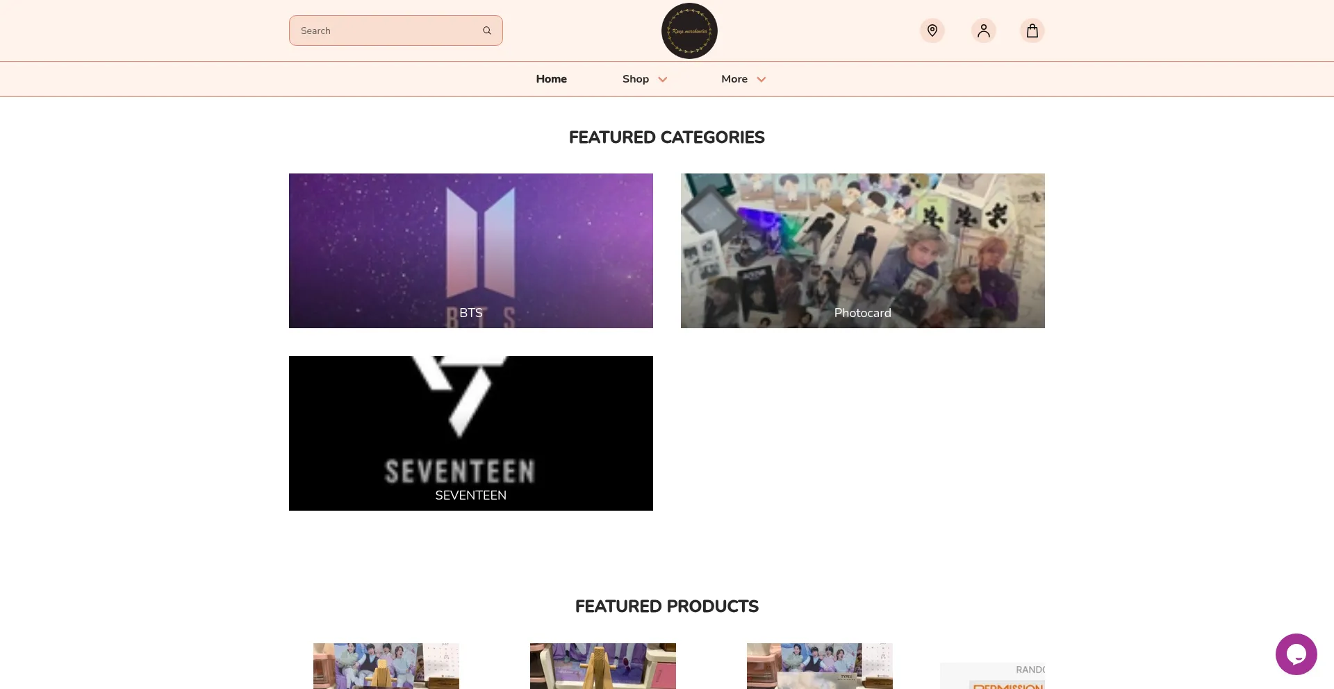 Website screenshot of Kpopmerchindia.in