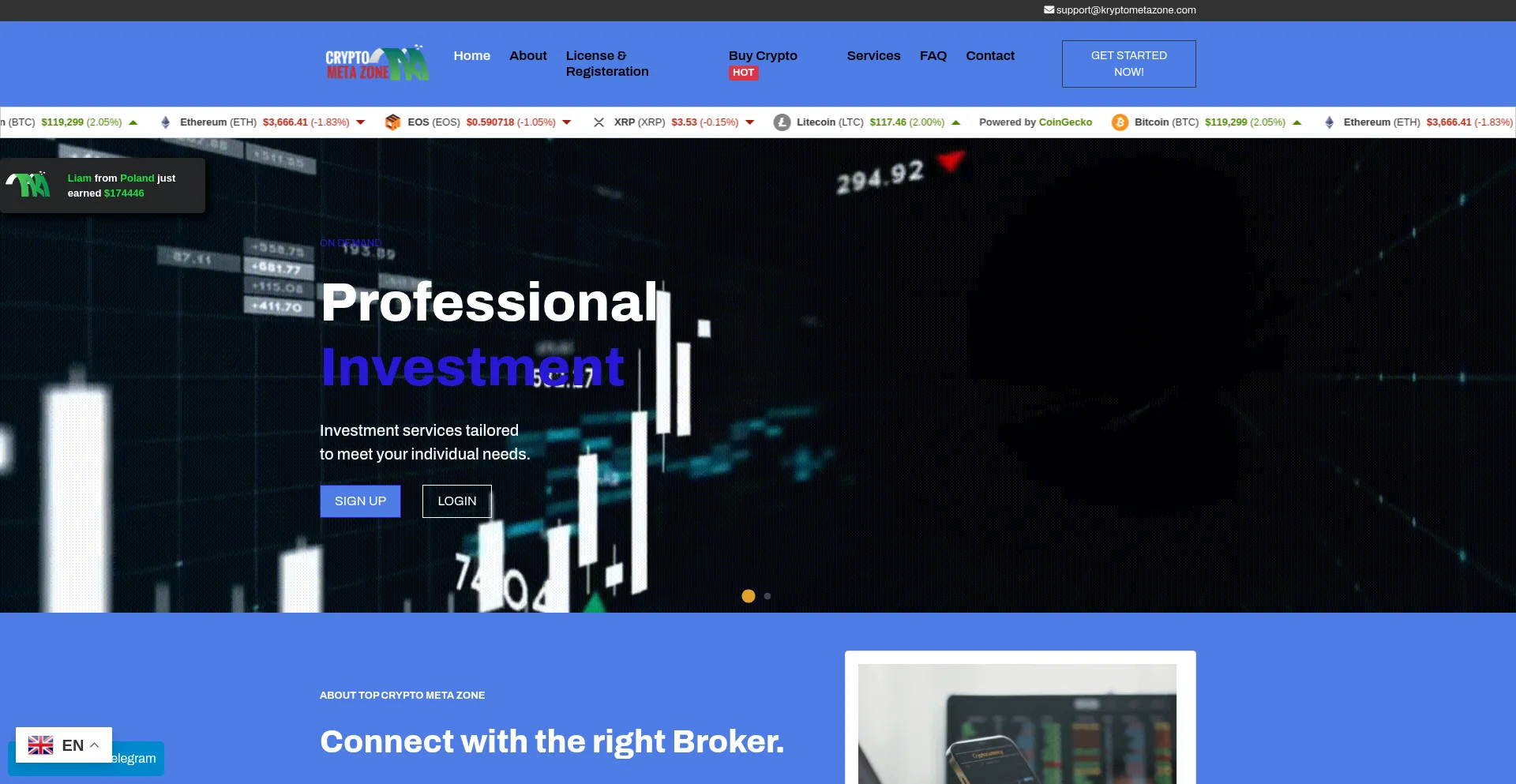 Website screenshot of Kryptometazone.com