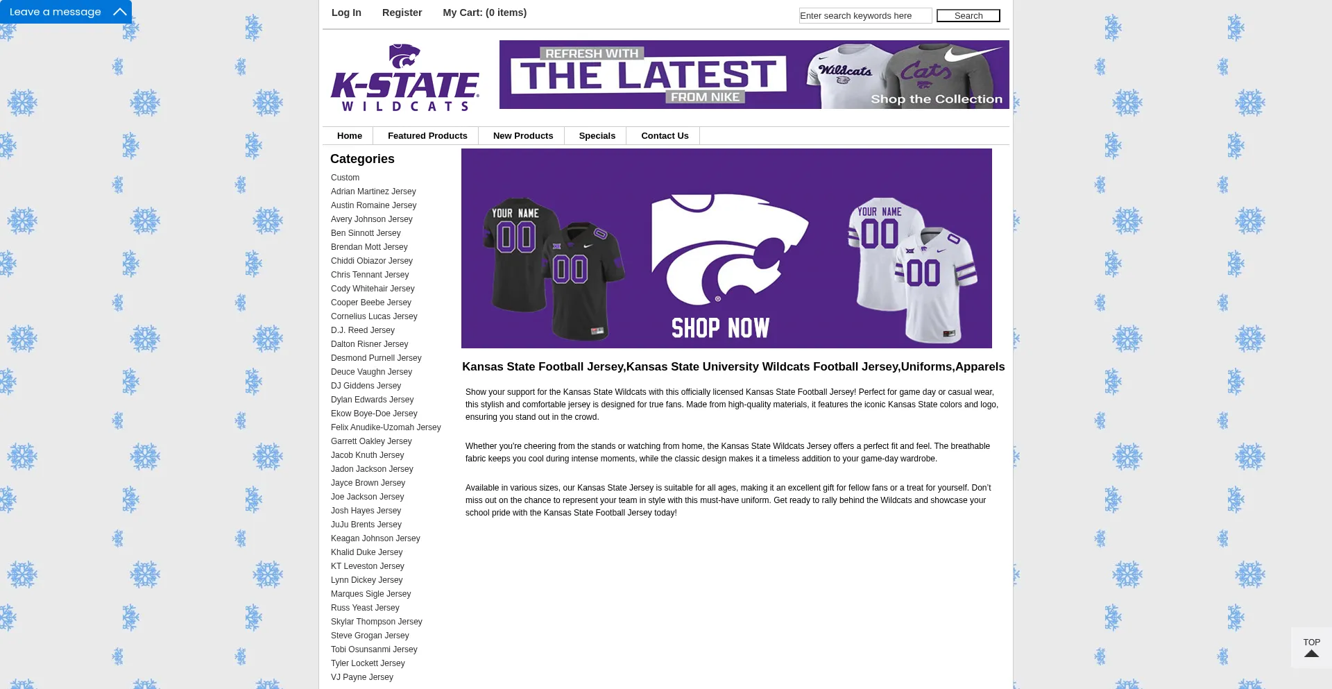 Website screenshot of Kstateshop.com