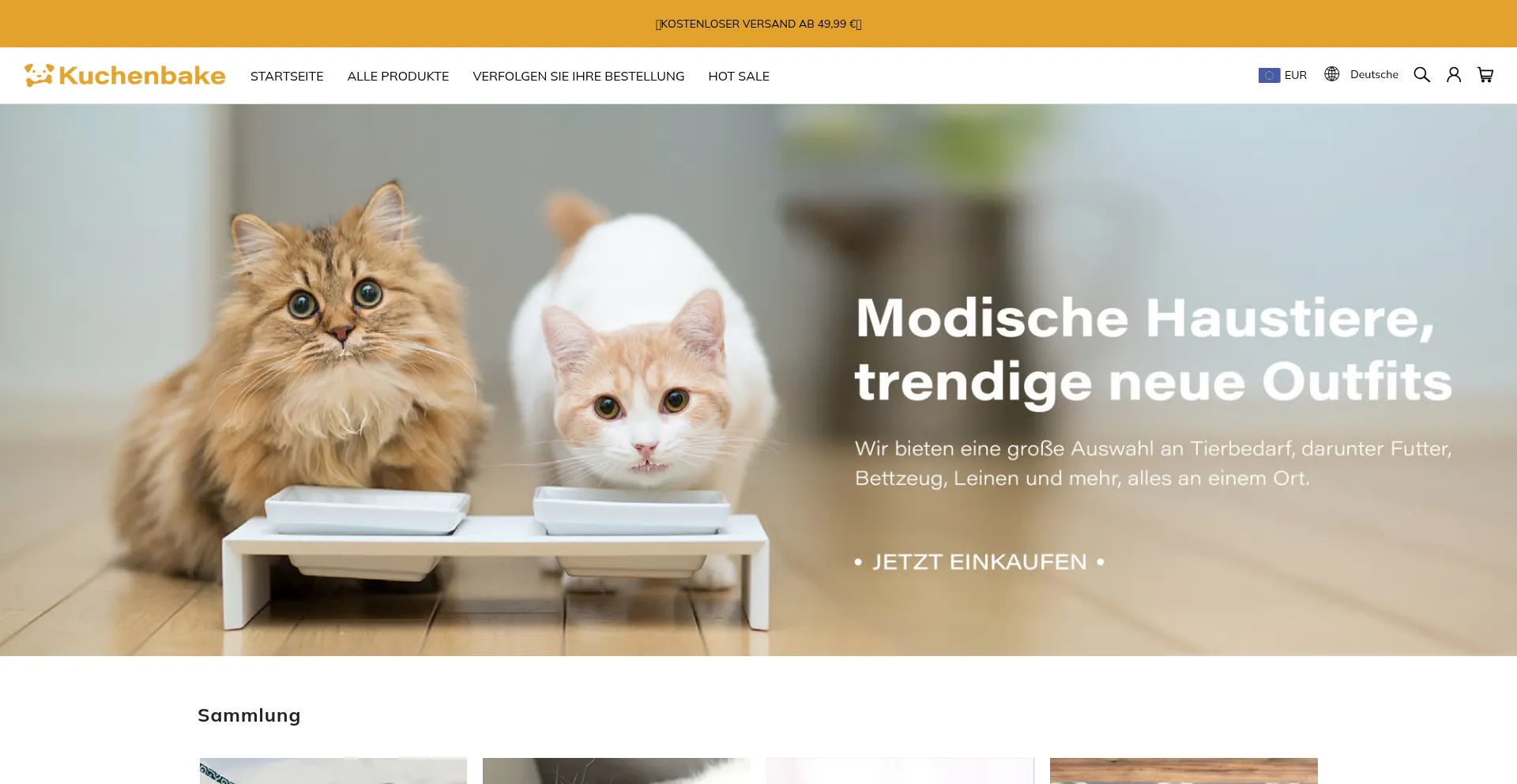Website screenshot of Kuchenbake.de