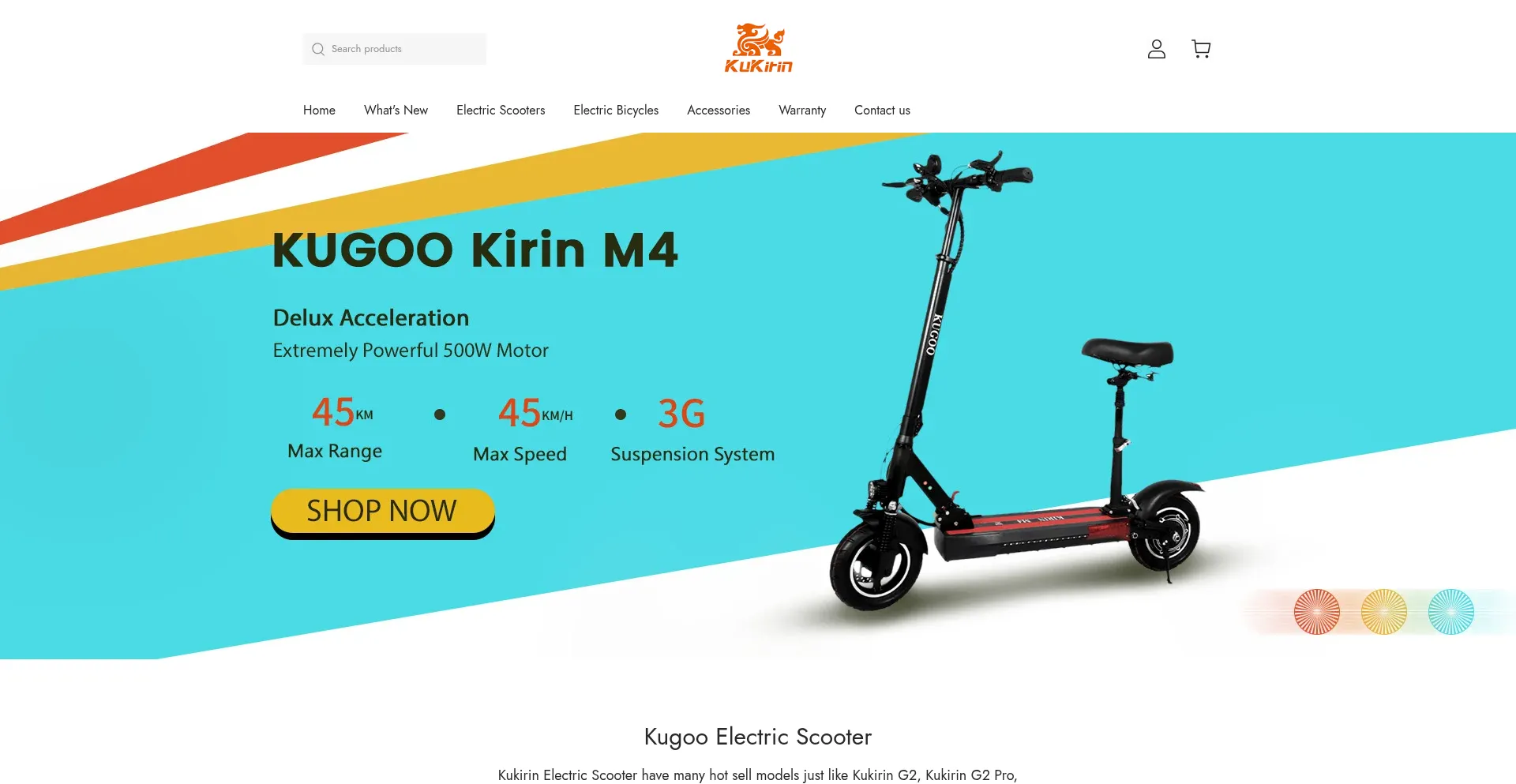 Website screenshot of Kugooireland.com