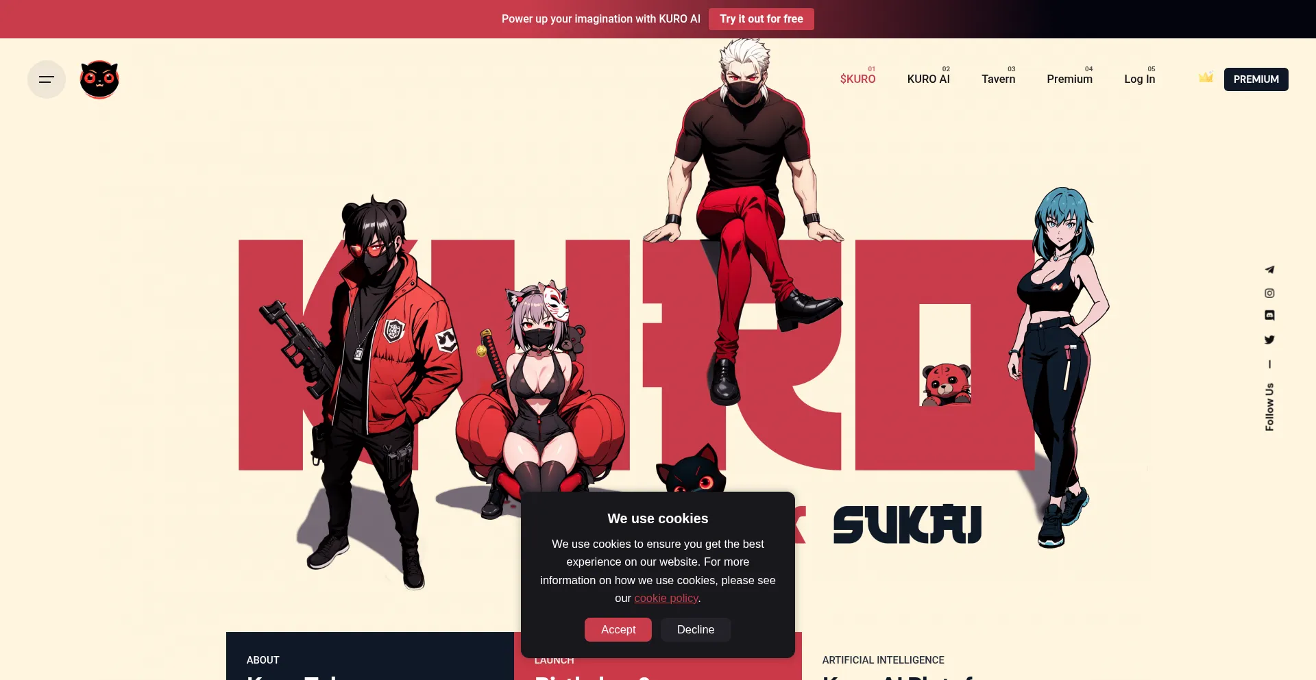 Website screenshot of Kurotoken.com