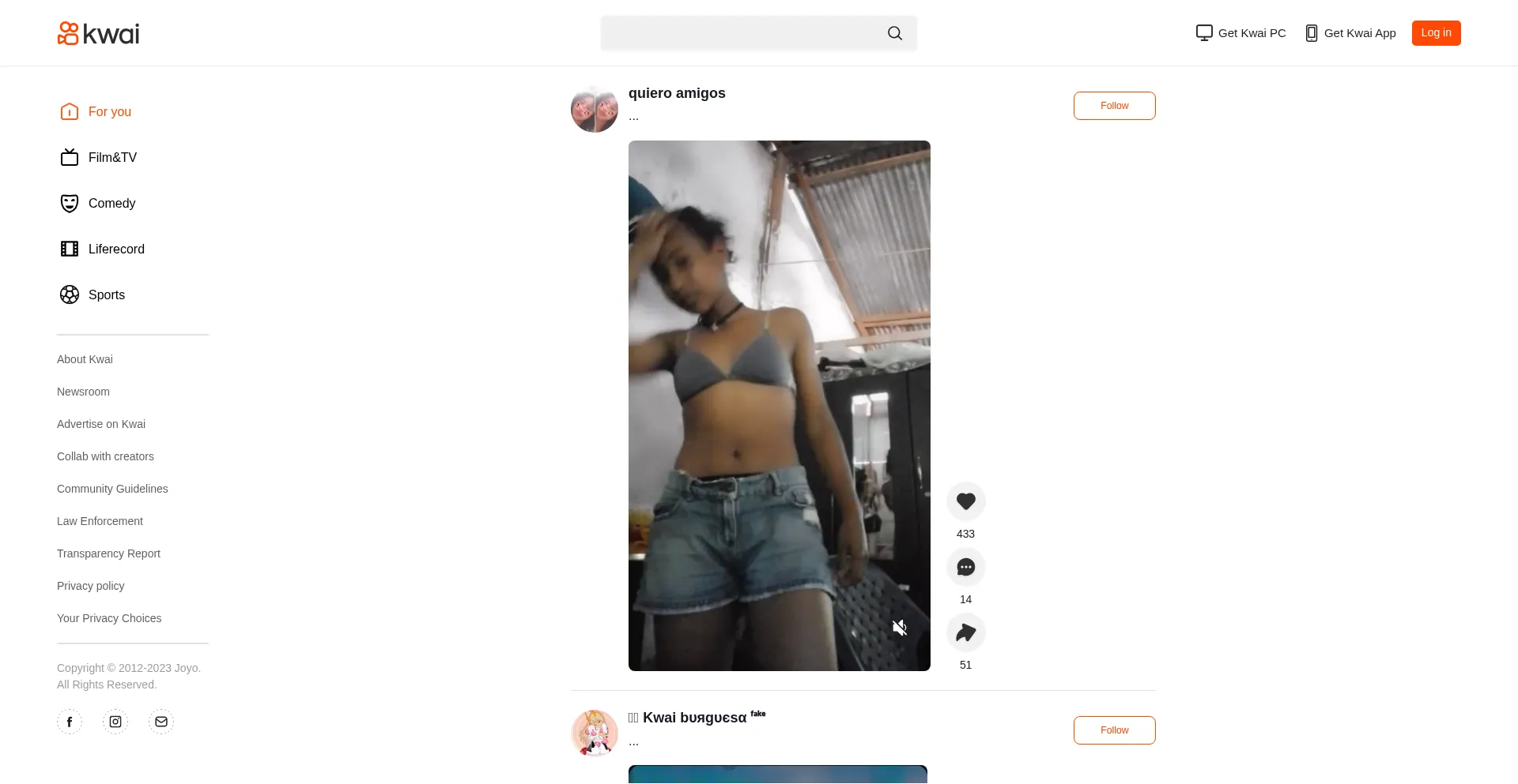 Website screenshot of Kwai.com
