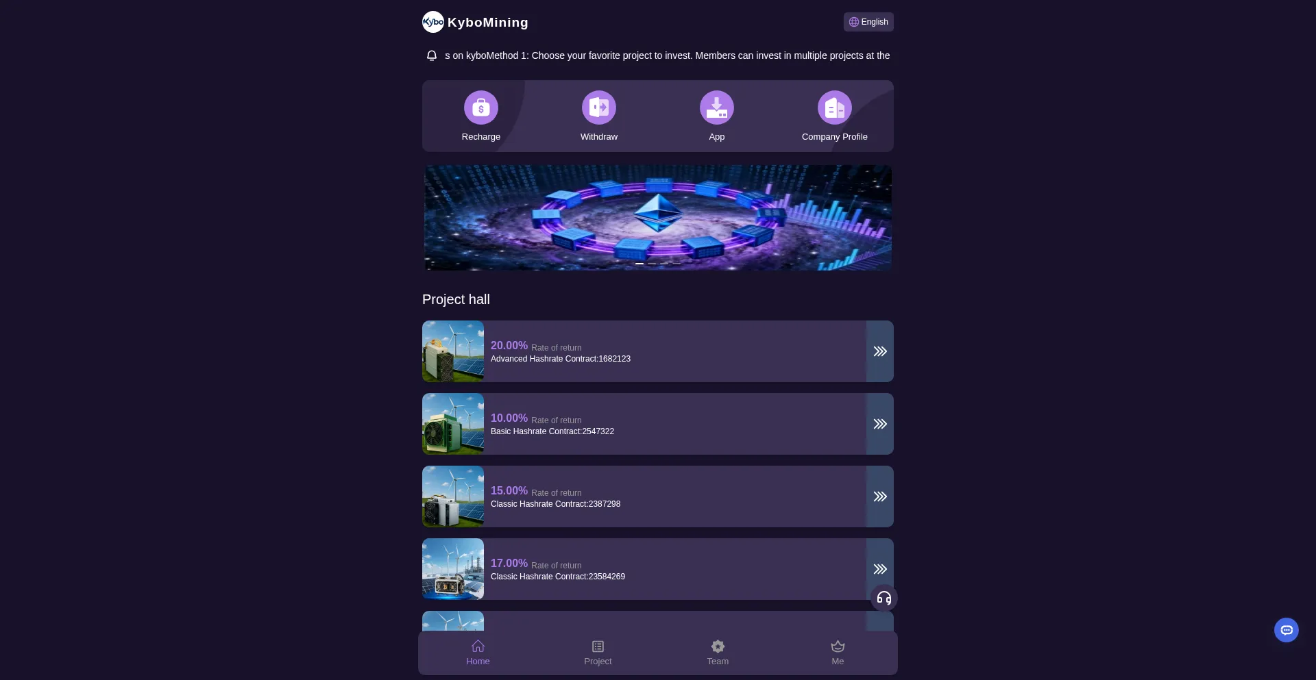 Kybomining.org Screenshot