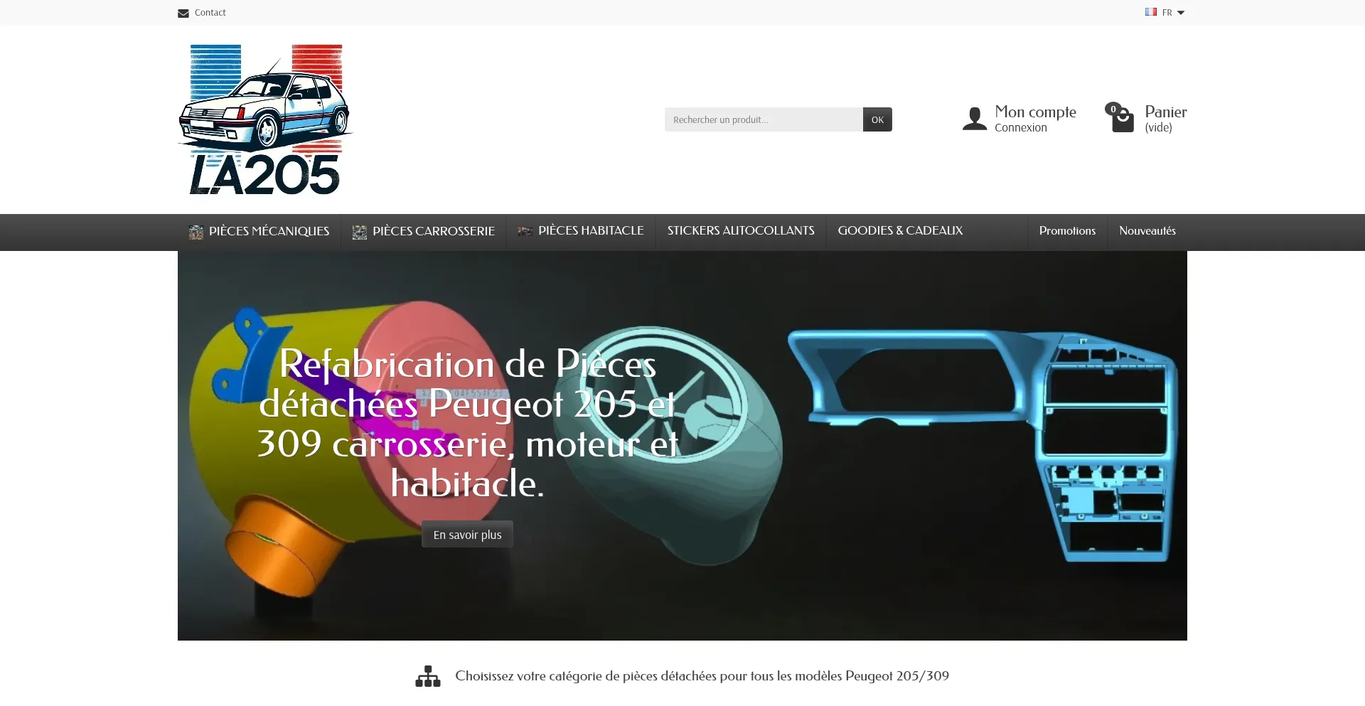 Website screenshot of La205.fr