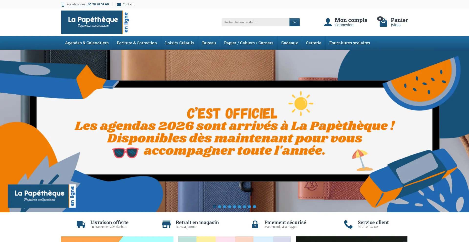 Website screenshot of La-papetheque-enligne.com