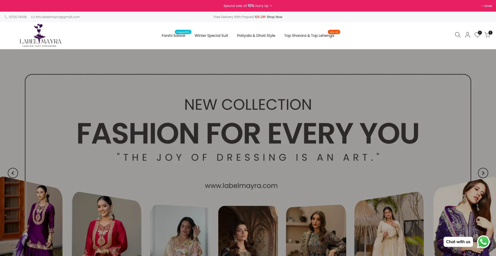Website screenshot of Labelmayra.com