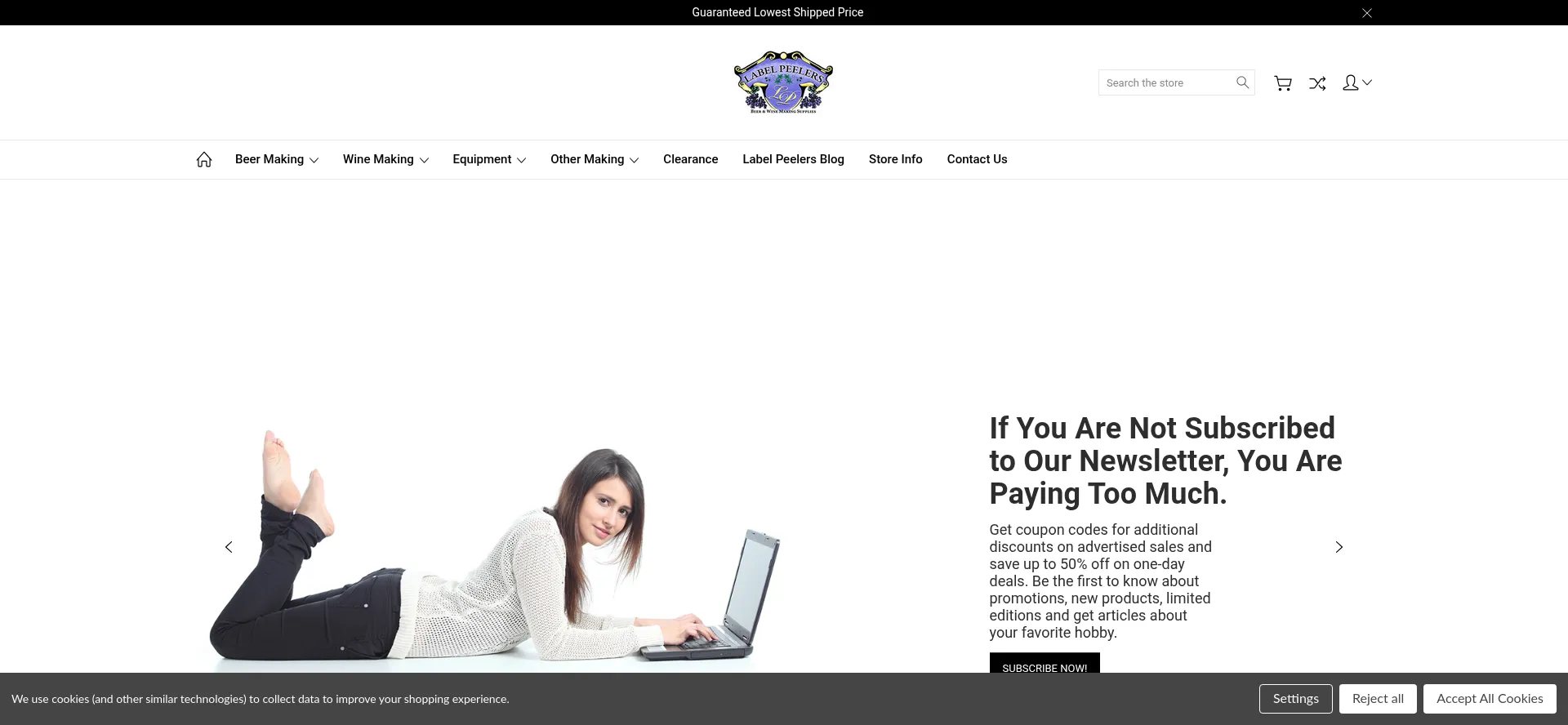 Website screenshot of Labelpeelers.com