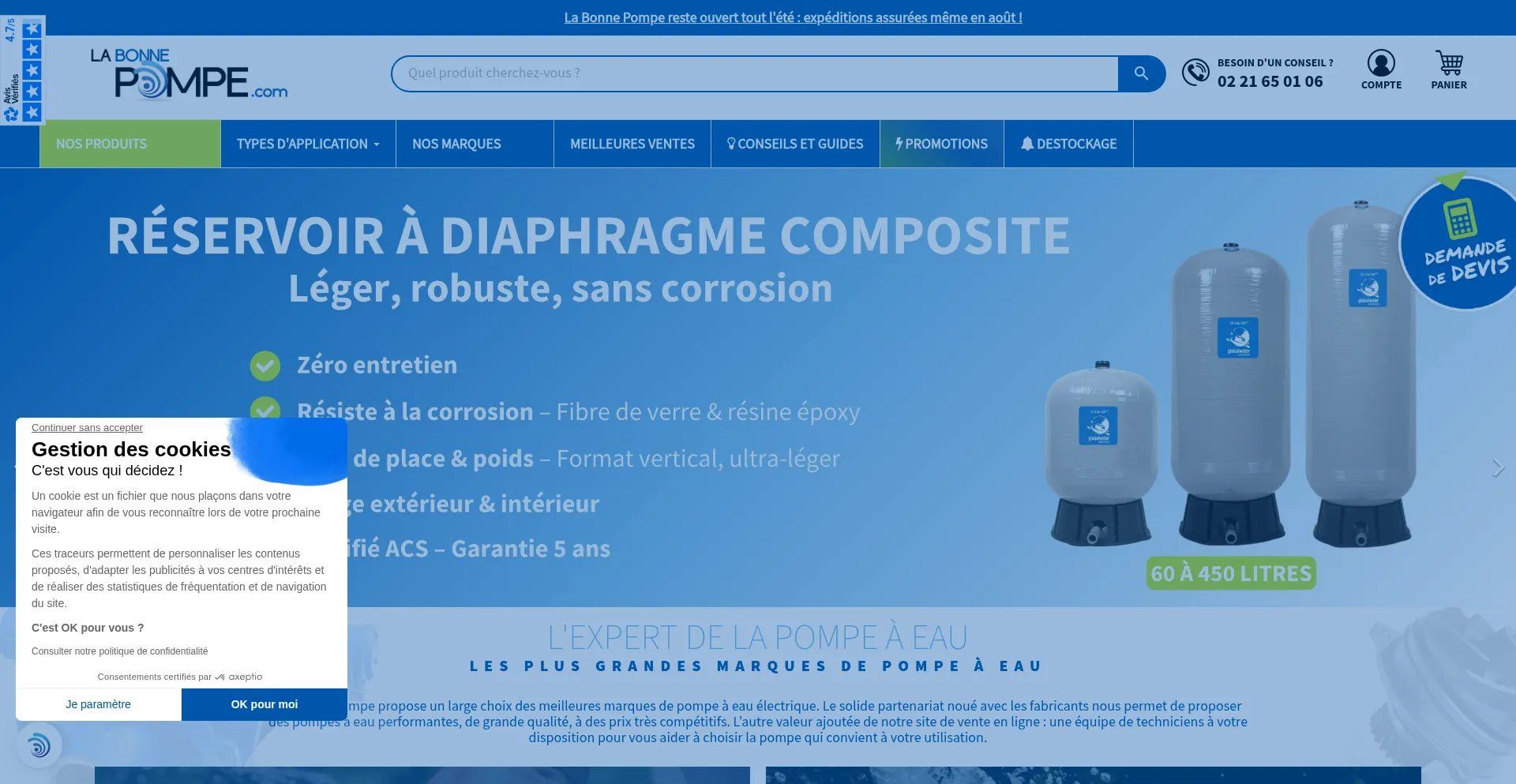Website screenshot of Labonnepompe.com