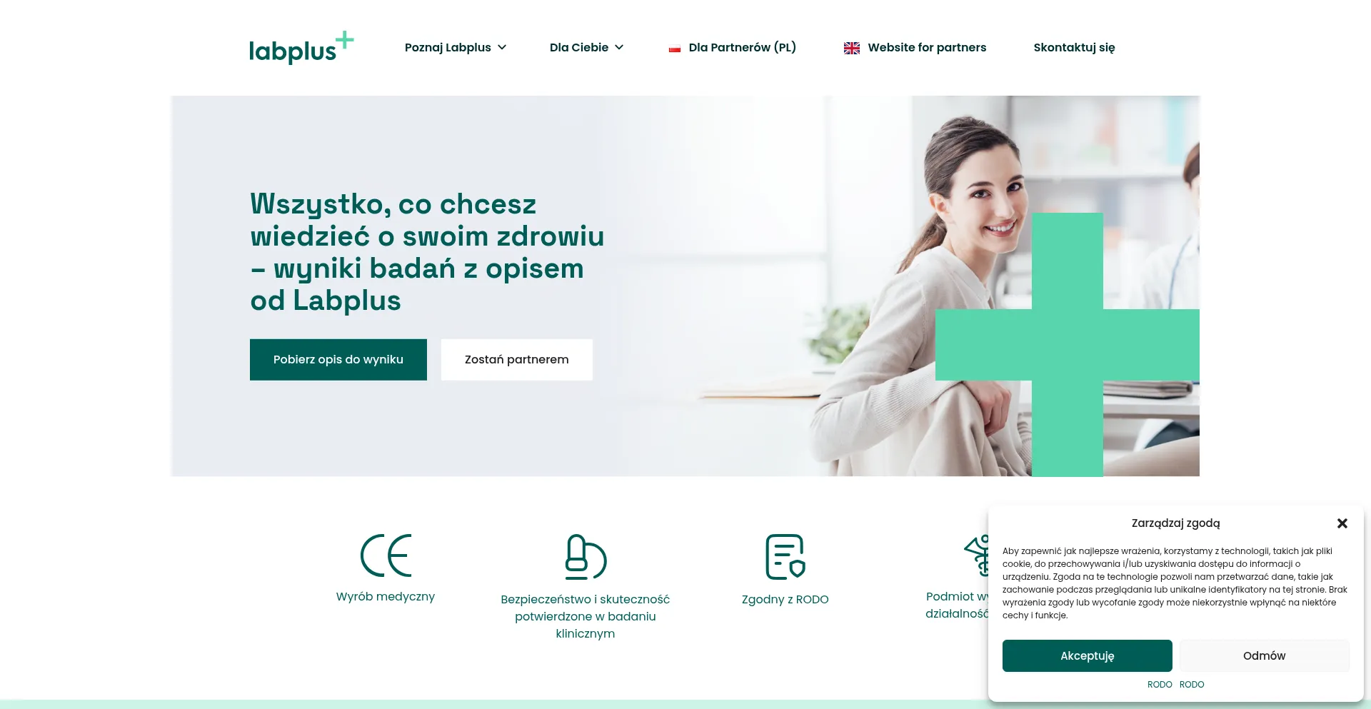 Website screenshot of Labplus.pl