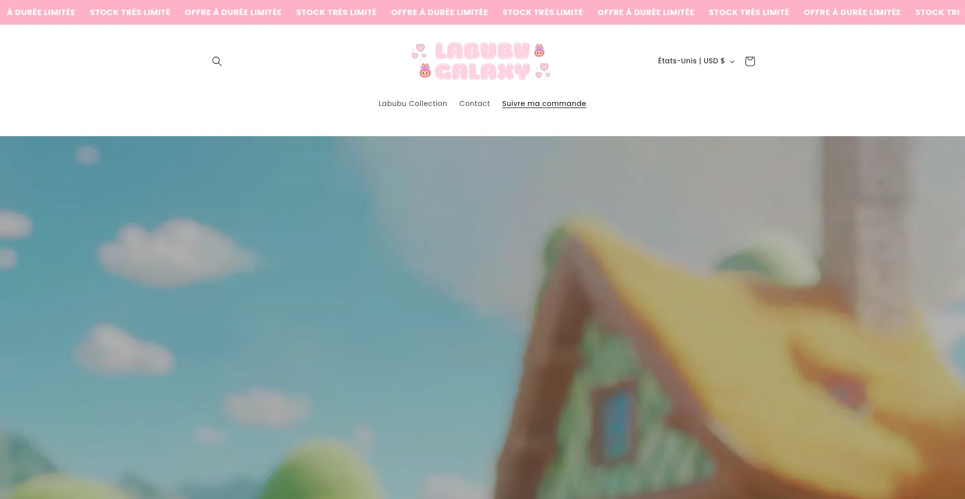 Website screenshot of Labubu-galaxy.com