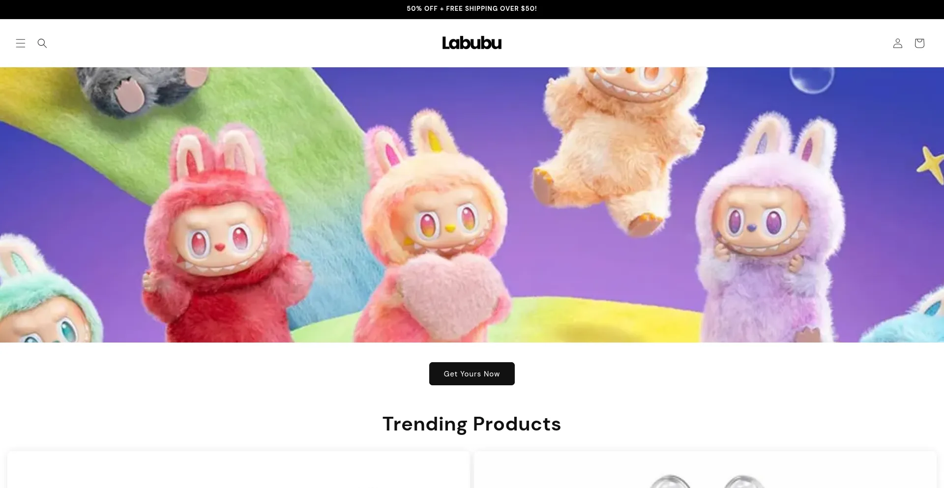 Website screenshot of Labubucollections.com
