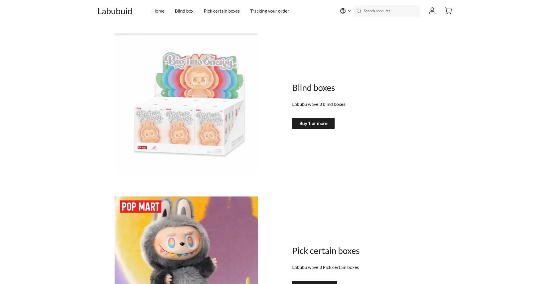 Website screenshot of Labubuid.com